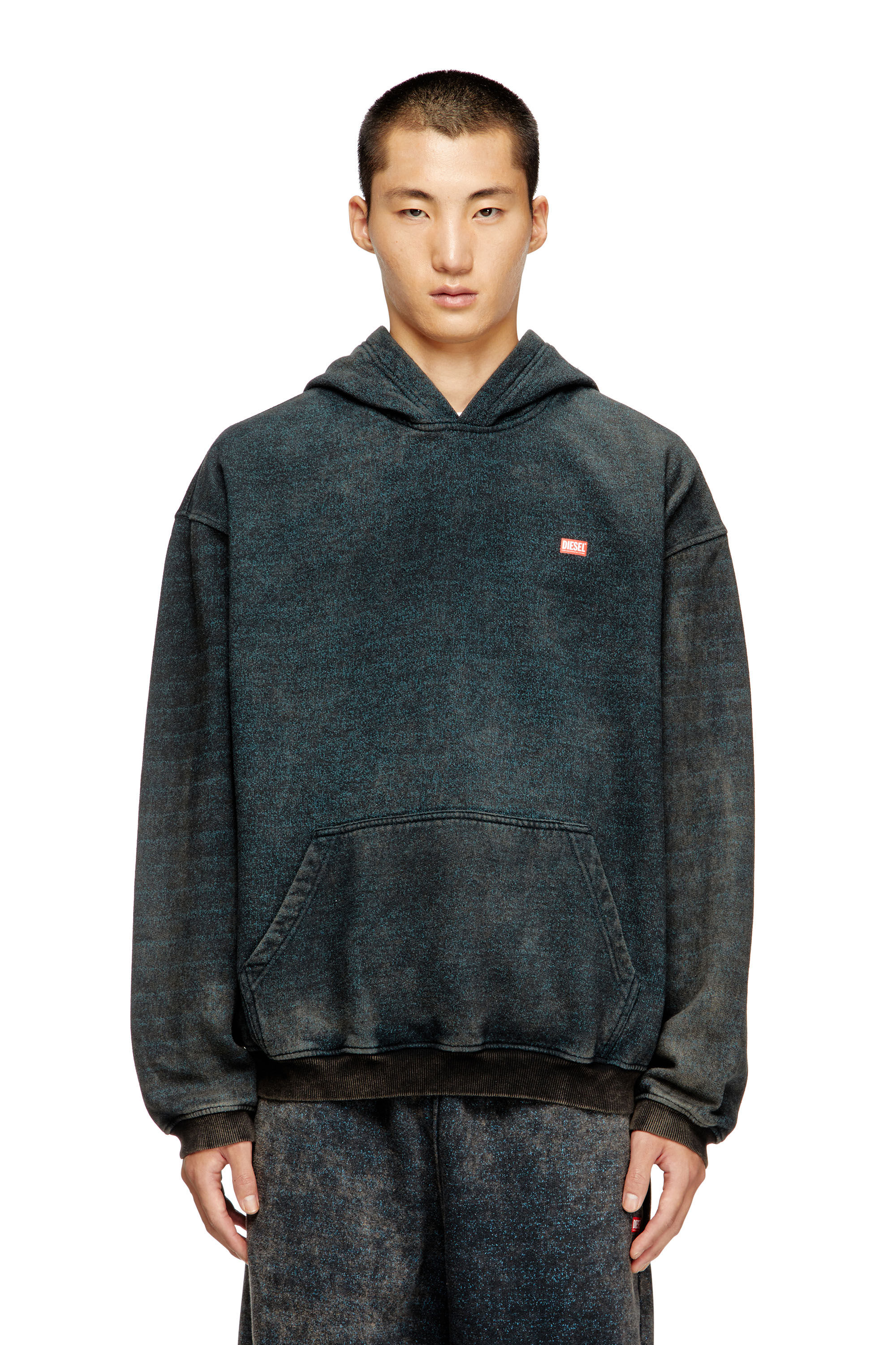 Diesel - S-KAI, Sweat à capuche en coton avec poche kangourou Homme in Polychrome - 3