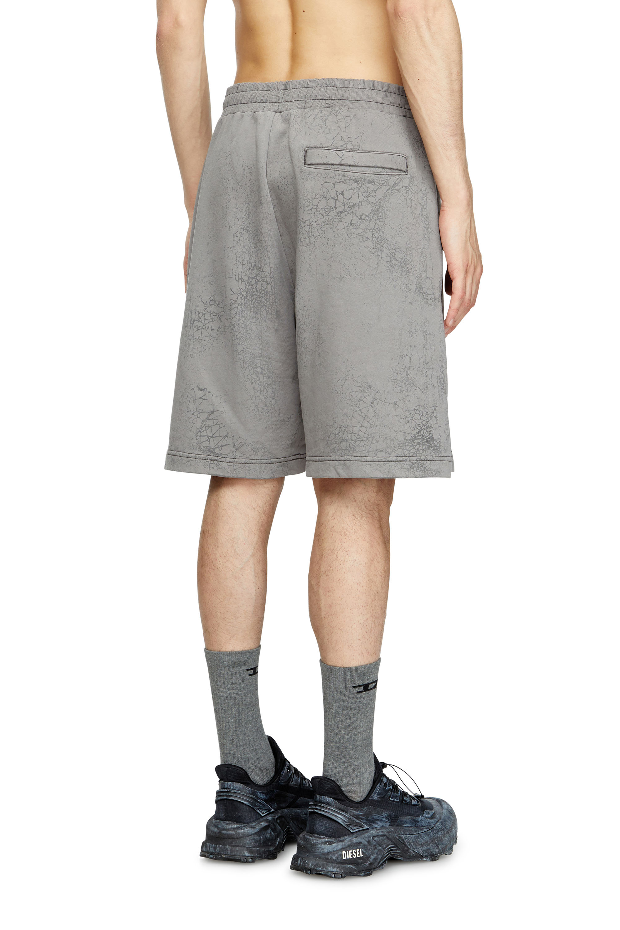Diesel - P-CREW, Short en jersey ciré Homme in Gris - 4