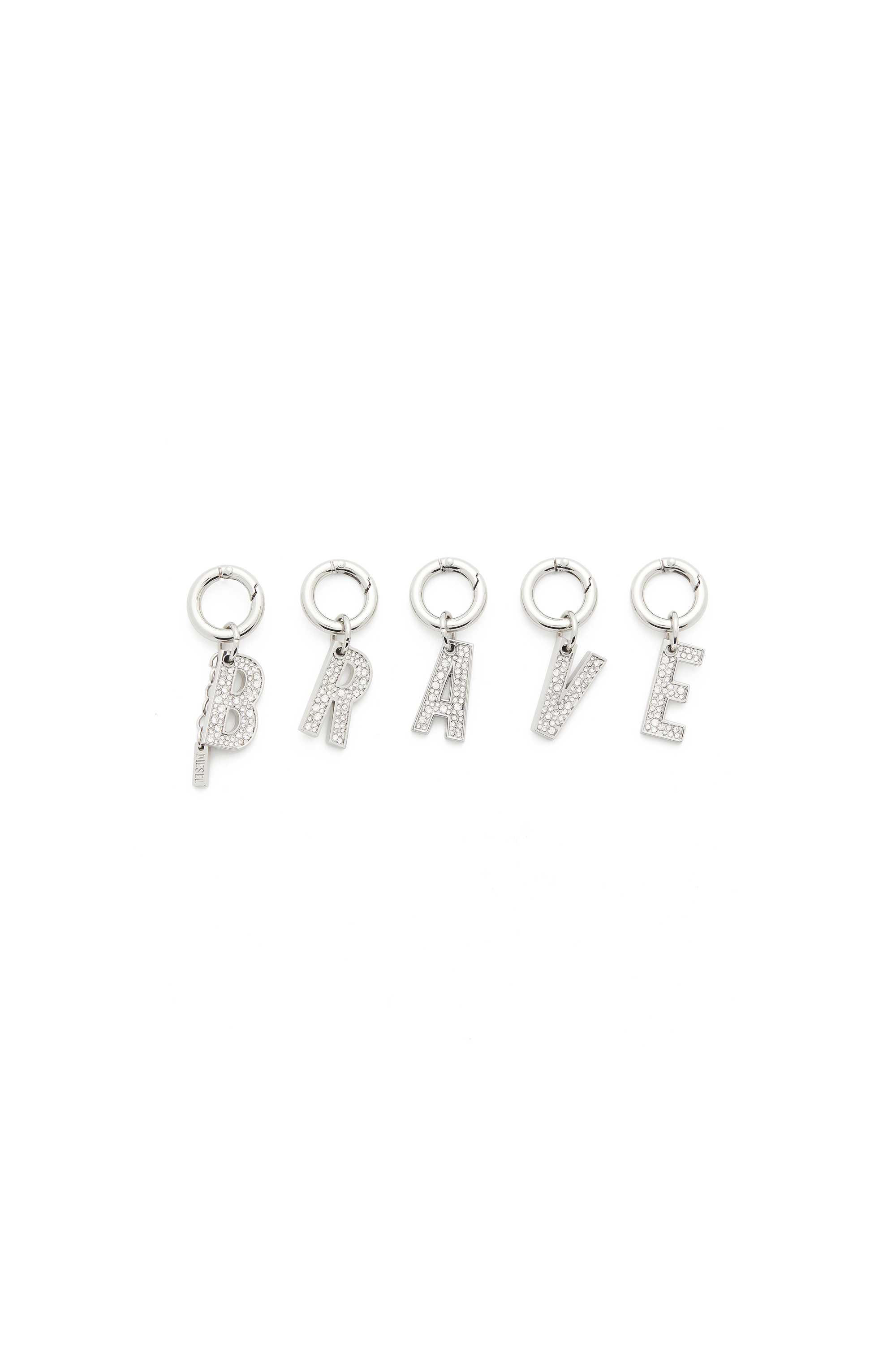 Diesel - CHARM-BRAVE, Woman's Metal BRAVE charms with rhinestones in Silver - 1