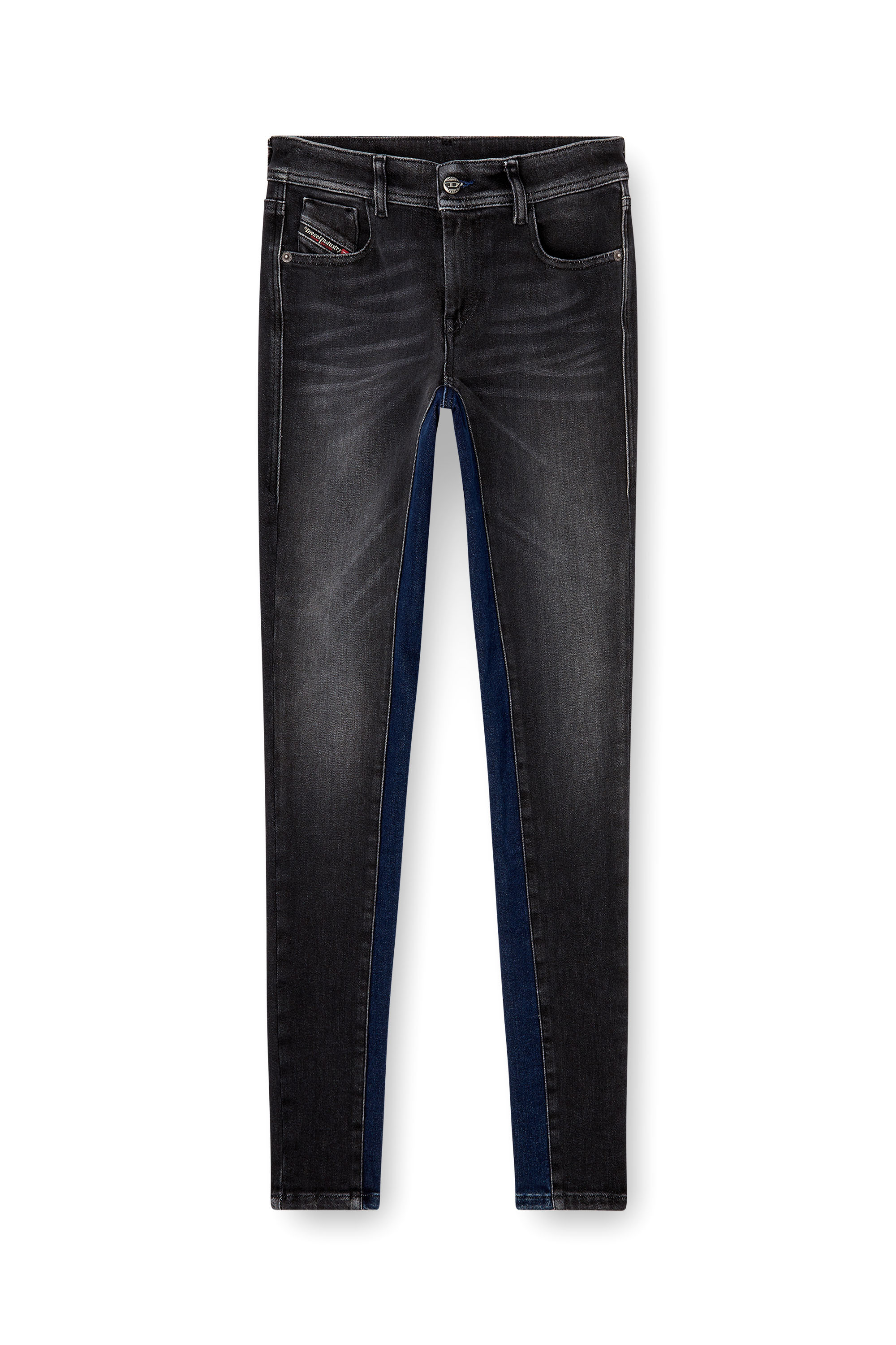 Diesel - Skinny Jeans 2017 Slandy 09N14 Femme, Noir/Gris fonc&eacute; - Image 4
