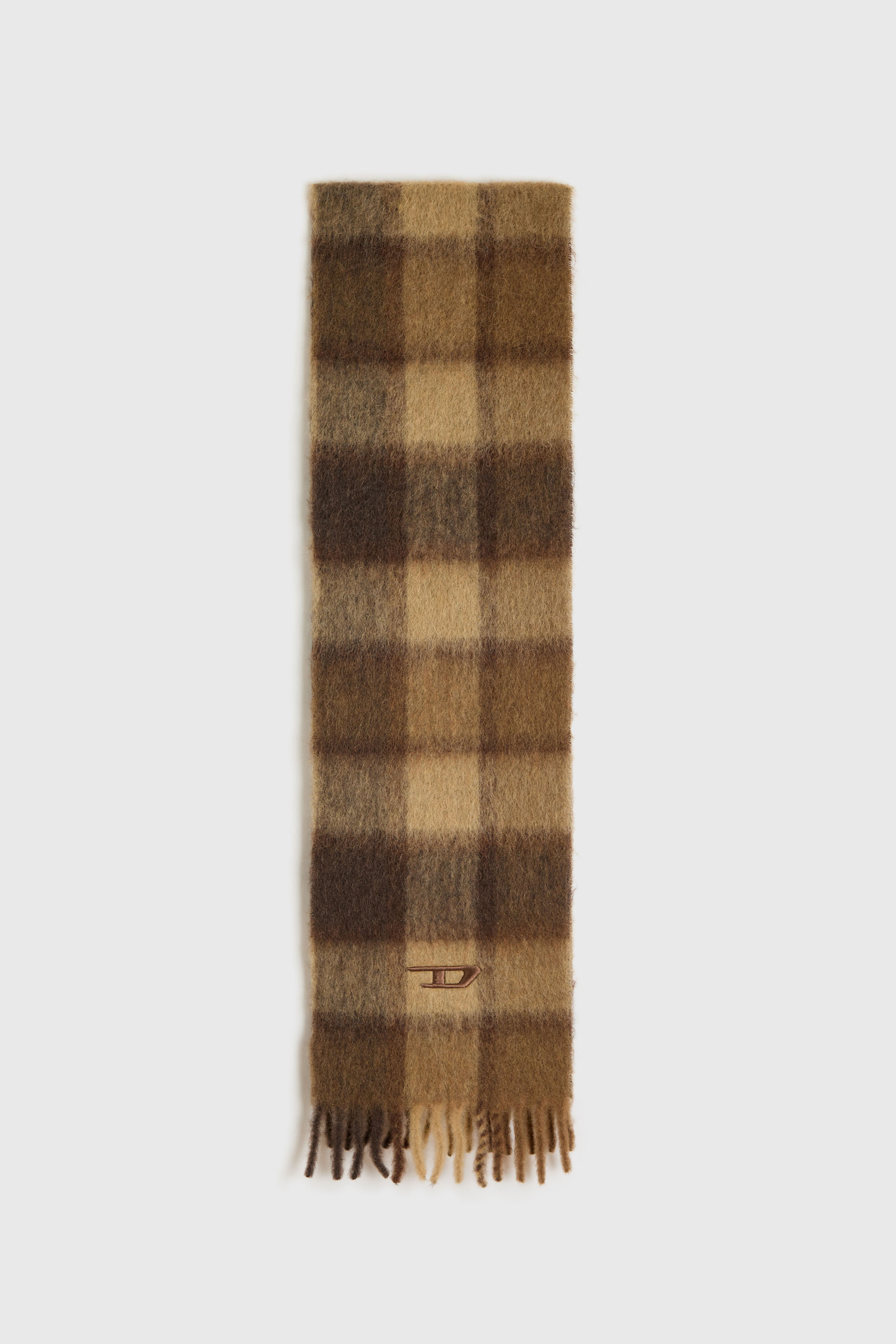 &Eacute;charpe &agrave; carreaux en m&eacute;lange d'alpaga et de mohair