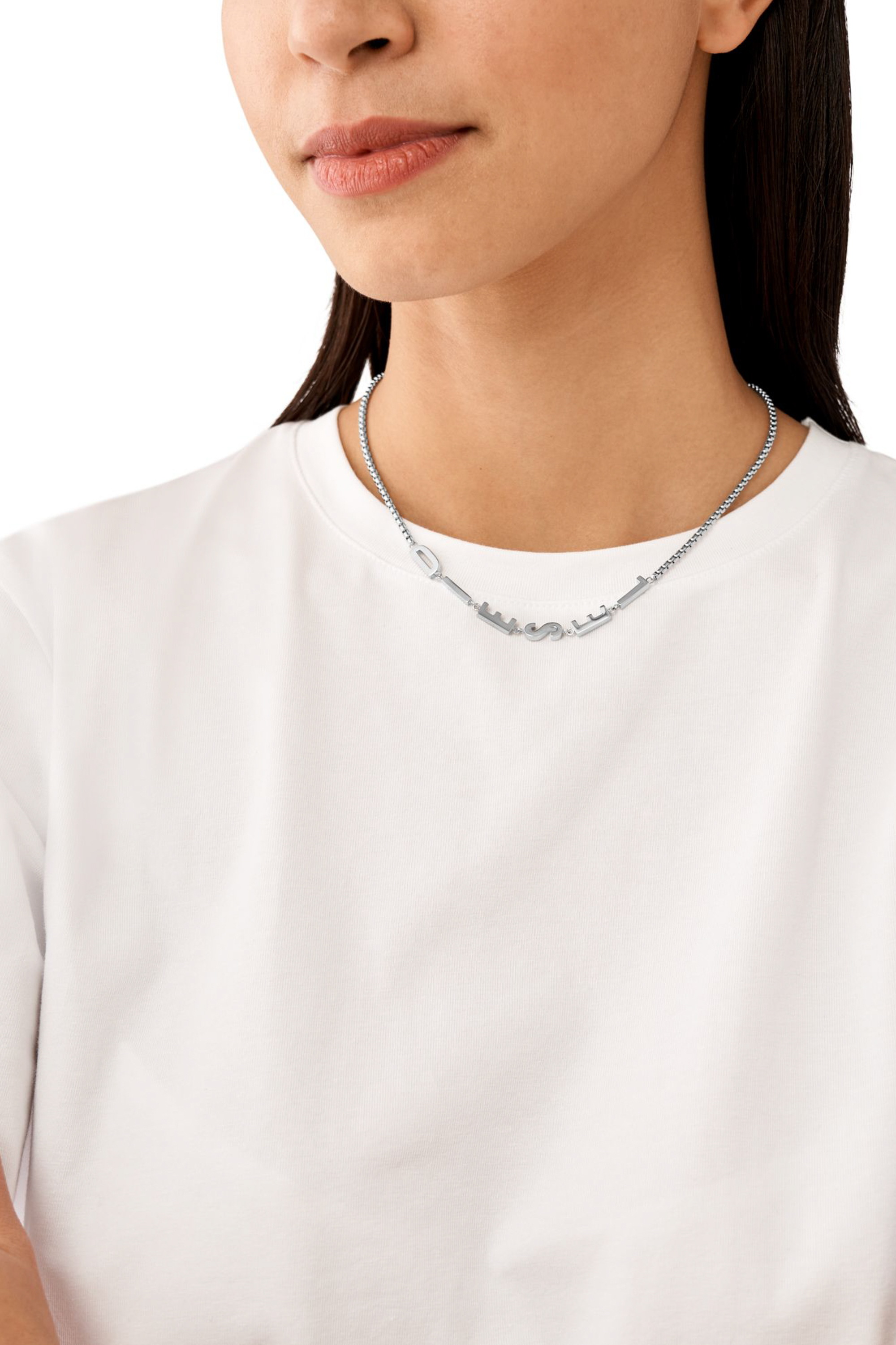 Diesel - DX1491, Unisex Stainless steel chain necklace in Silver - Image 4