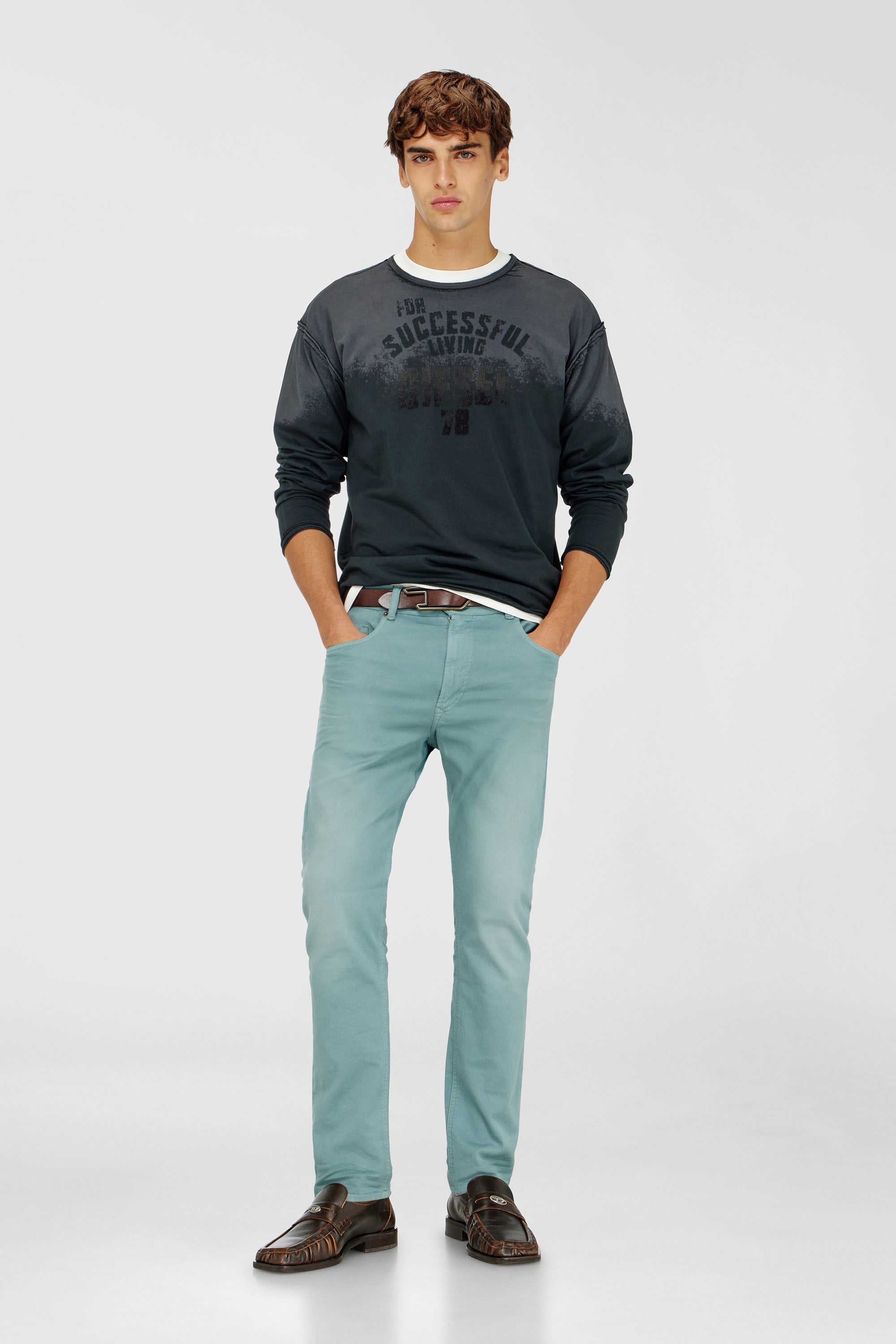 Diesel - Regular 2032 D-Krooley-BW Joggjeans&reg; 0670M Homme, Azur - Image 2