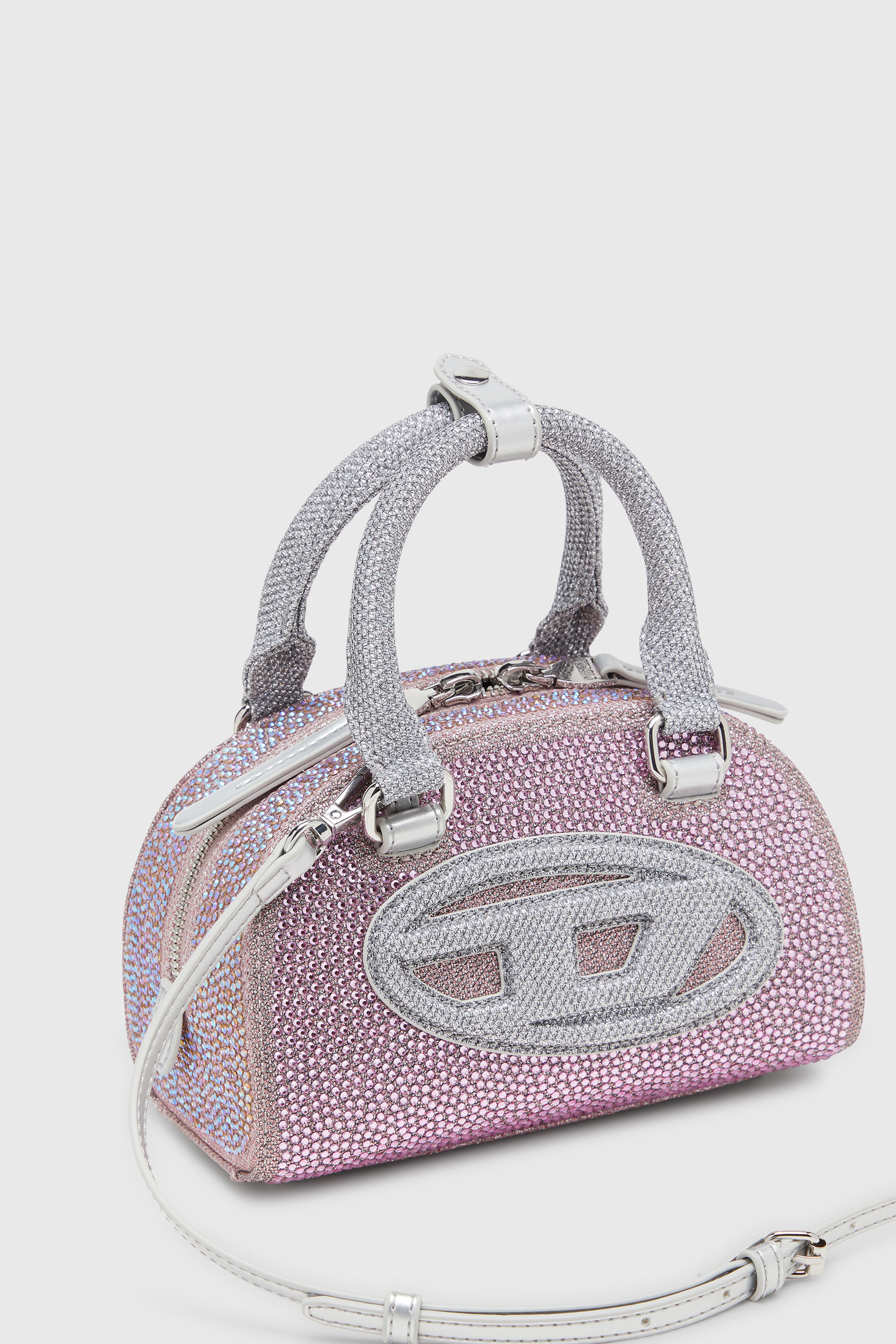 Diesel - 1DR DOME CROSSBODY, 1DR Dome - Petit sac bandouli&egrave;re en Lurex cristal Femme in Rose - 6