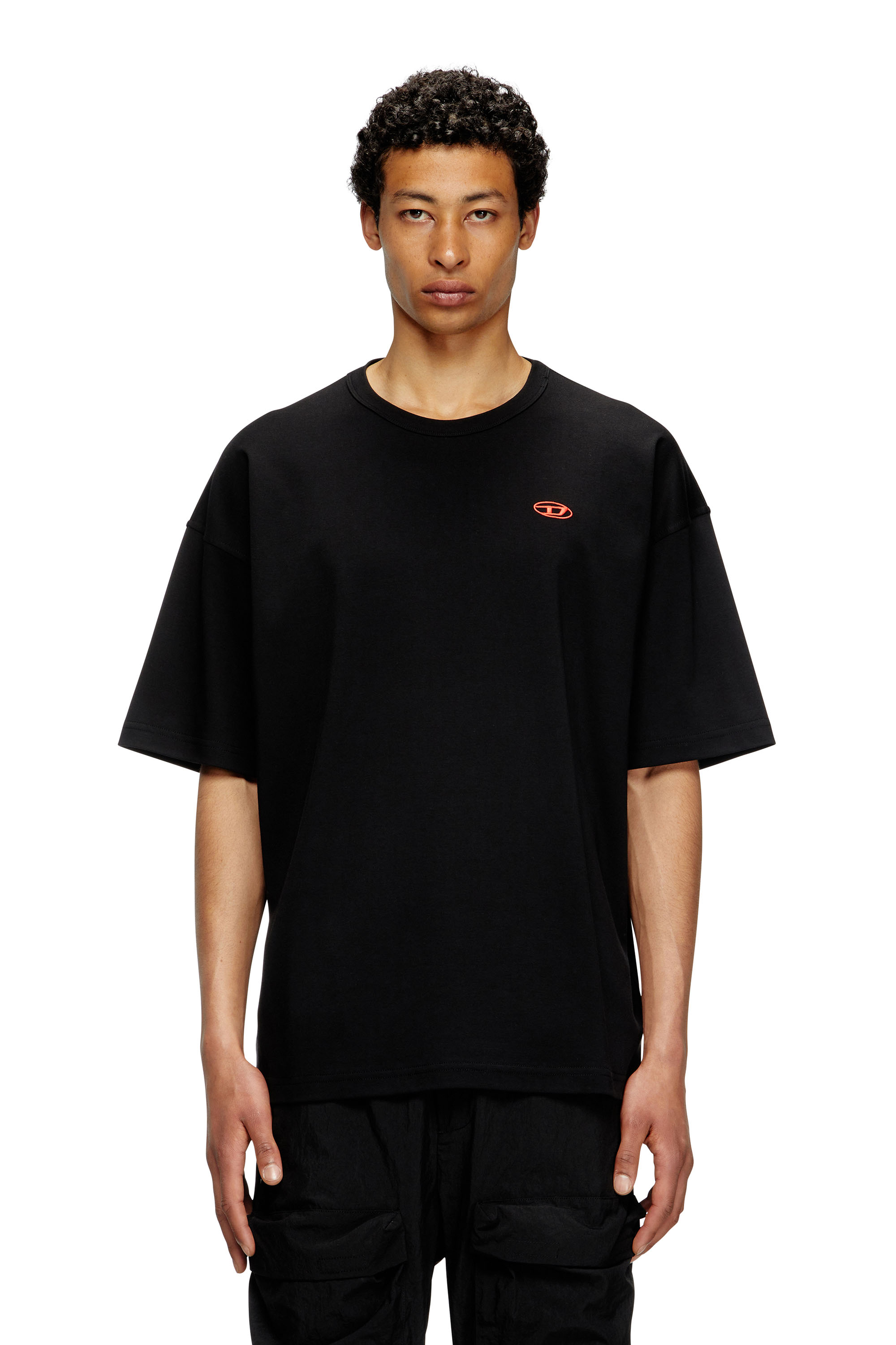 Diesel - T-BOXT-T6, T-shirt avec Oval D rouge Homme in Noir - 3