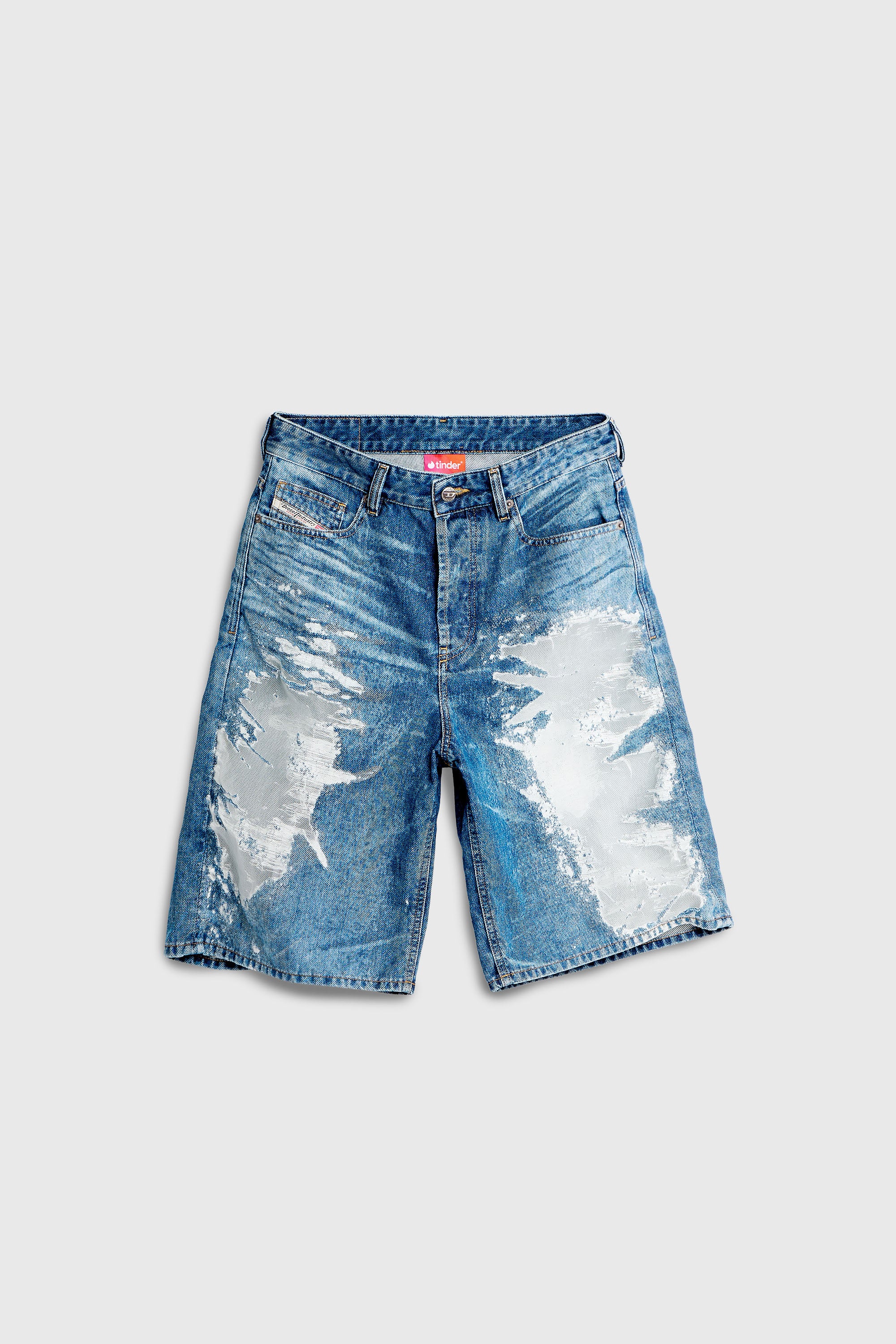 Diesel - PR-DE-SIRE-SHORT, Short en denim devor&eacute; Mixte in Bleu - 3