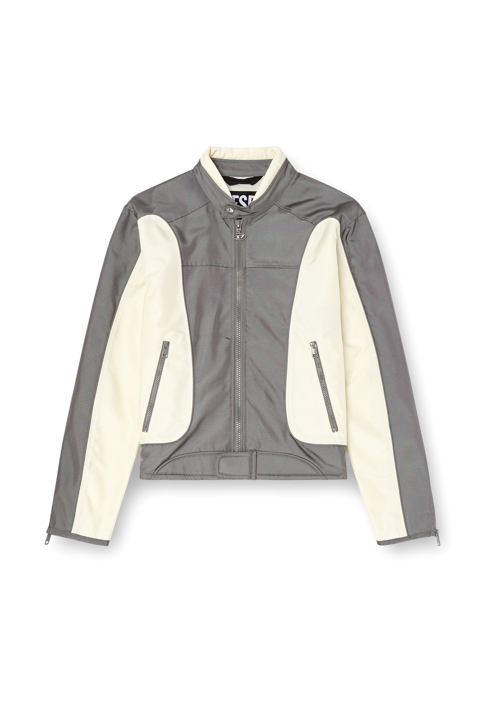 Diesel - J-BLINK-A, Veste biker color-block avec passepoil Homme in Polychrome - 3