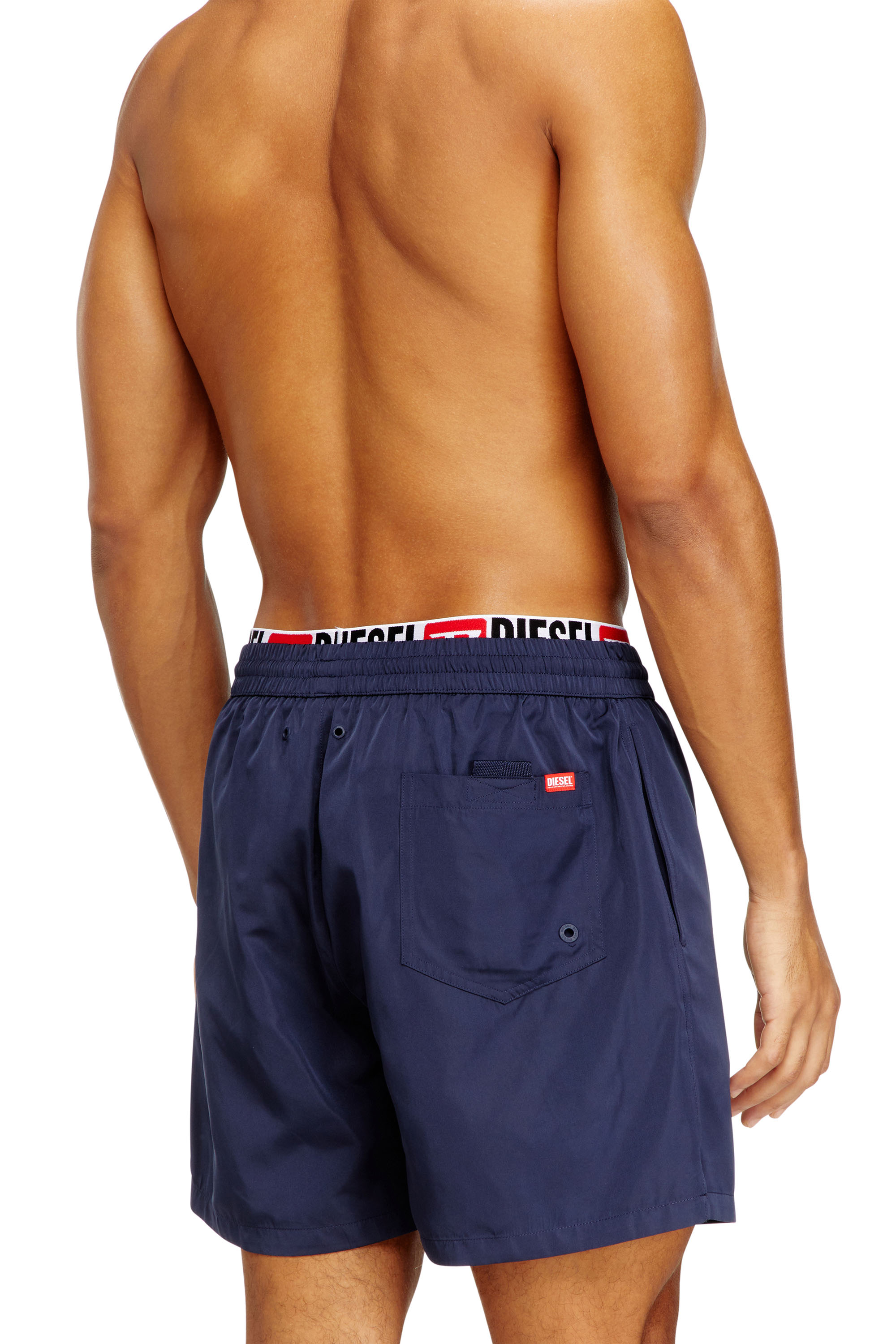 Diesel - VISPER-41-D-CORE, Short de bain mi-long avec imprimé logo Homme in Bleu - 3