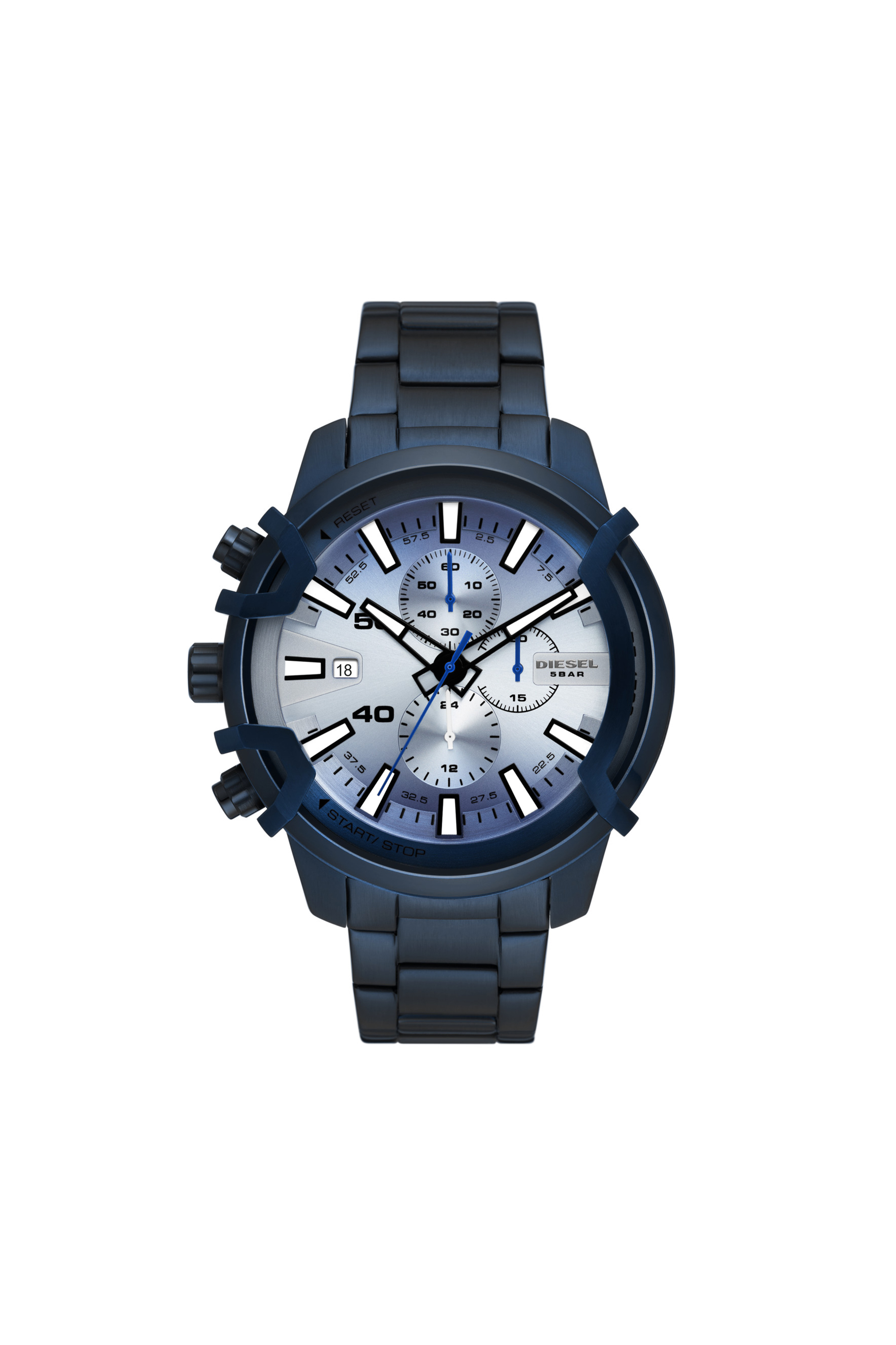 Diesel - DZ4596, Montre Griffed chronographe en acier inoxydable bleu Homme in Bleu - 1