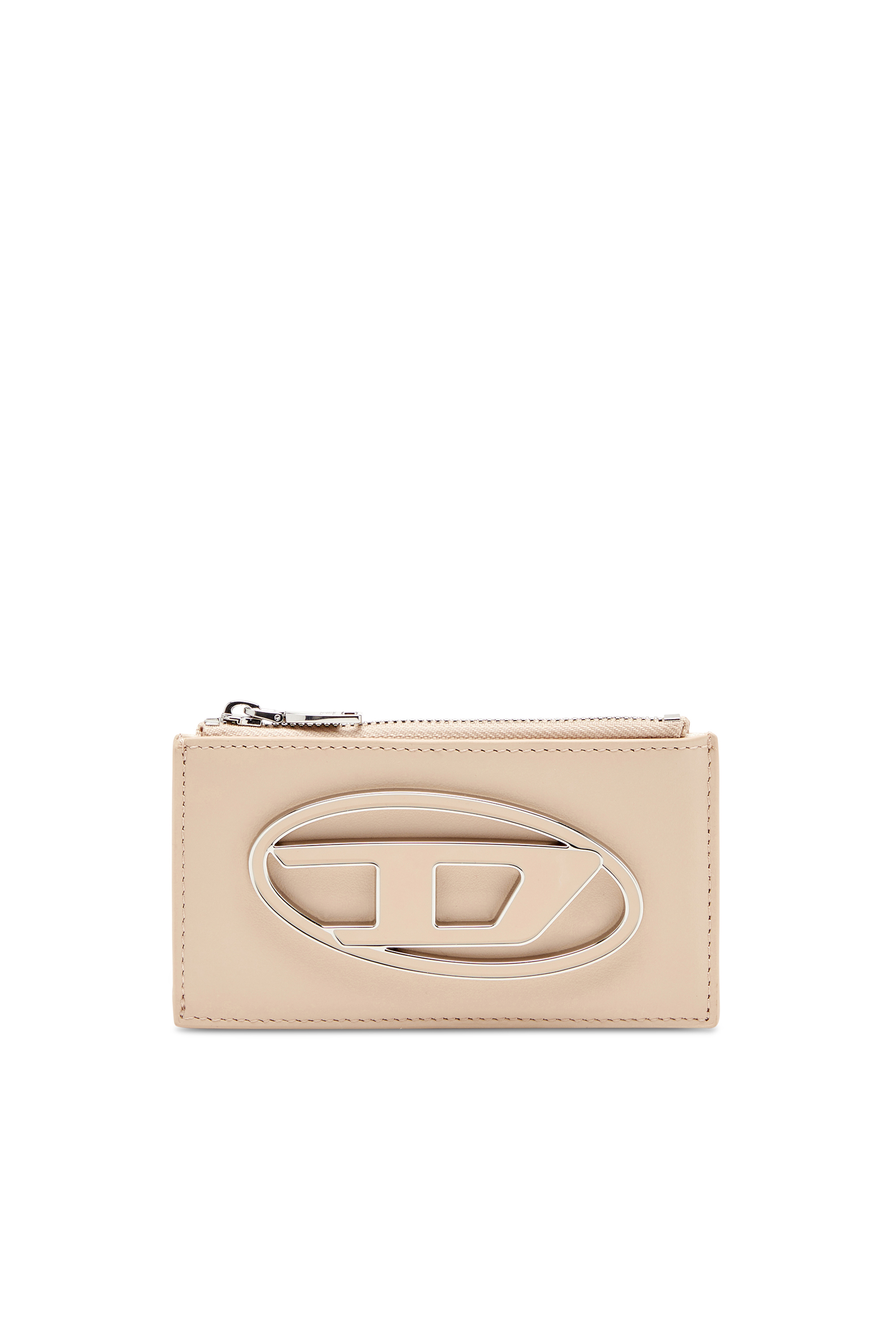 Diesel - 1DR CARD HOLDER III, Porte-cartes plat en cuir nappa Femme in Beige - 1