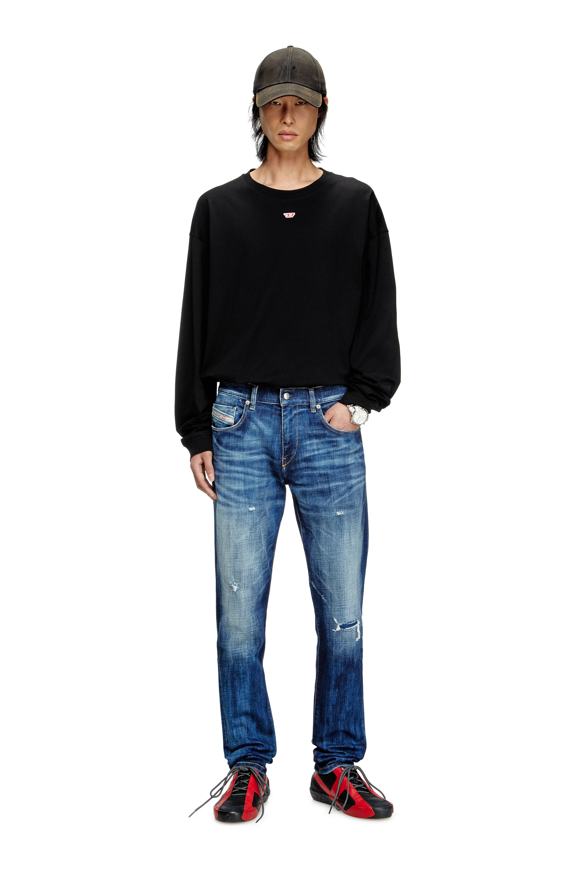 Diesel - Slim Jeans 2019 D-Strukt 09M17 Homme, Bleu Foncé - Image 1