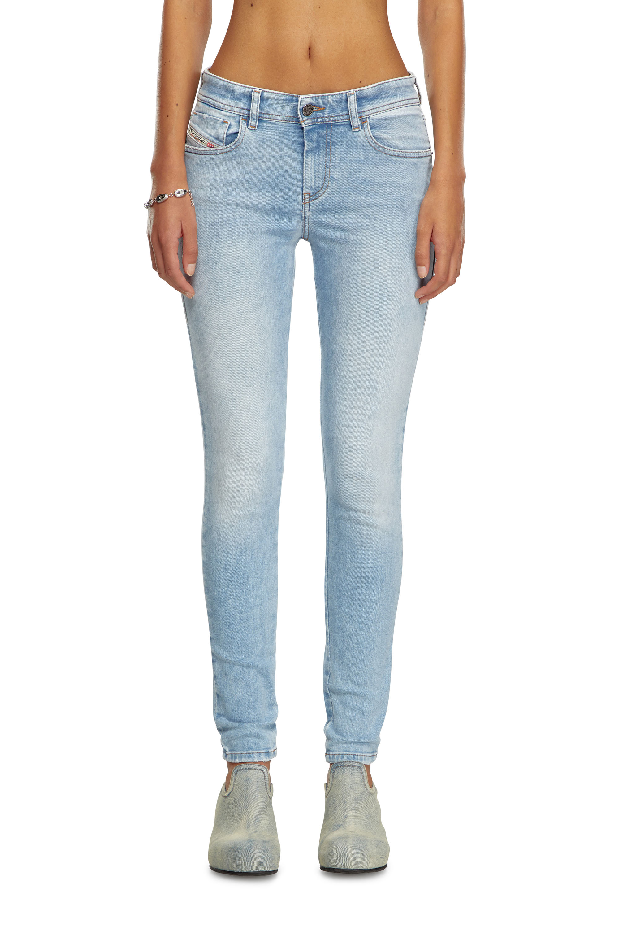 Diesel - Skinny Jeans 2017 Slandy 09J13 Femme, Bleu Clair - Image 3