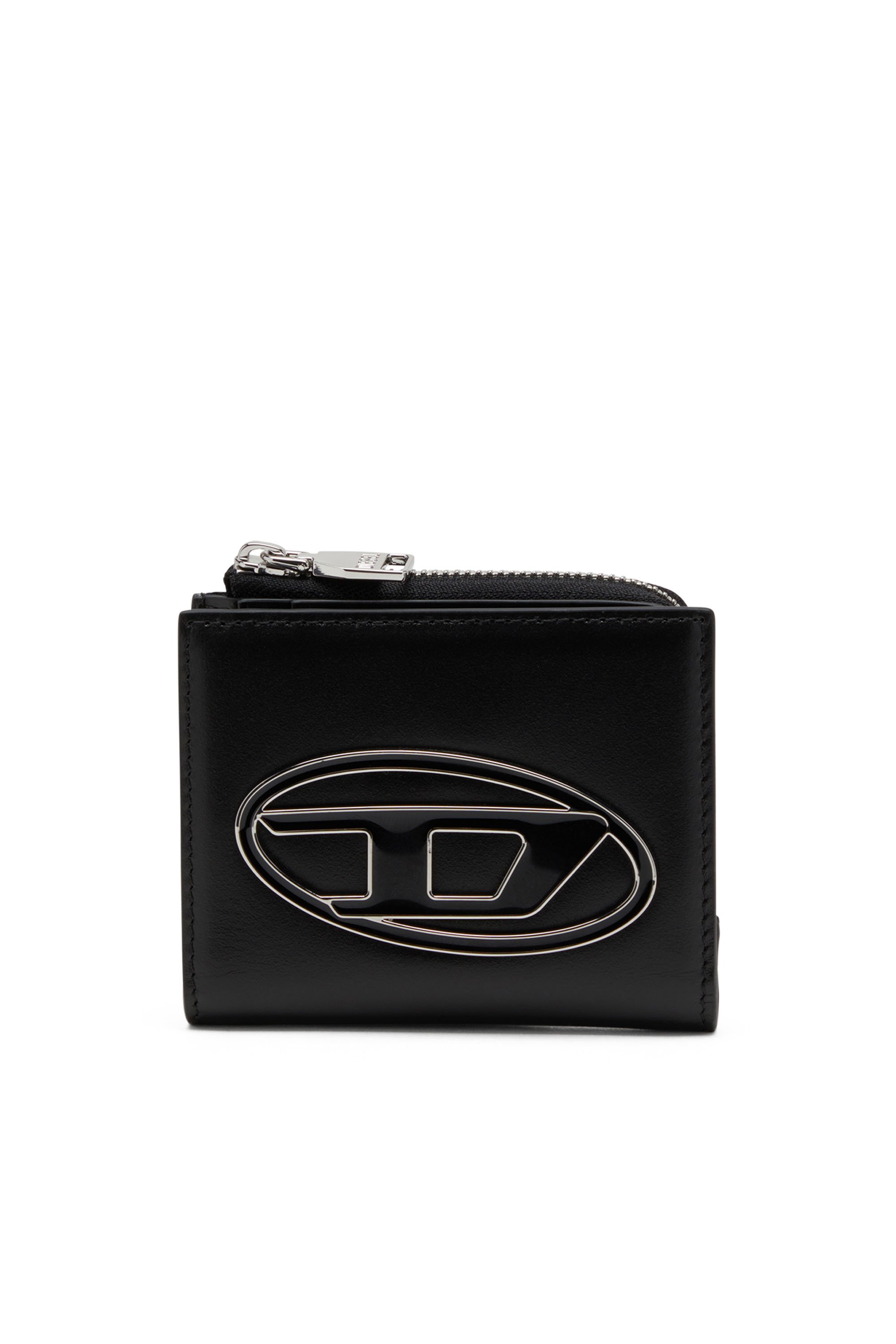 Diesel - 1DR CARD HOLDER ZIP L, Femme Porte-cartes à deux volets en cuir nappa in Noir - Image 2