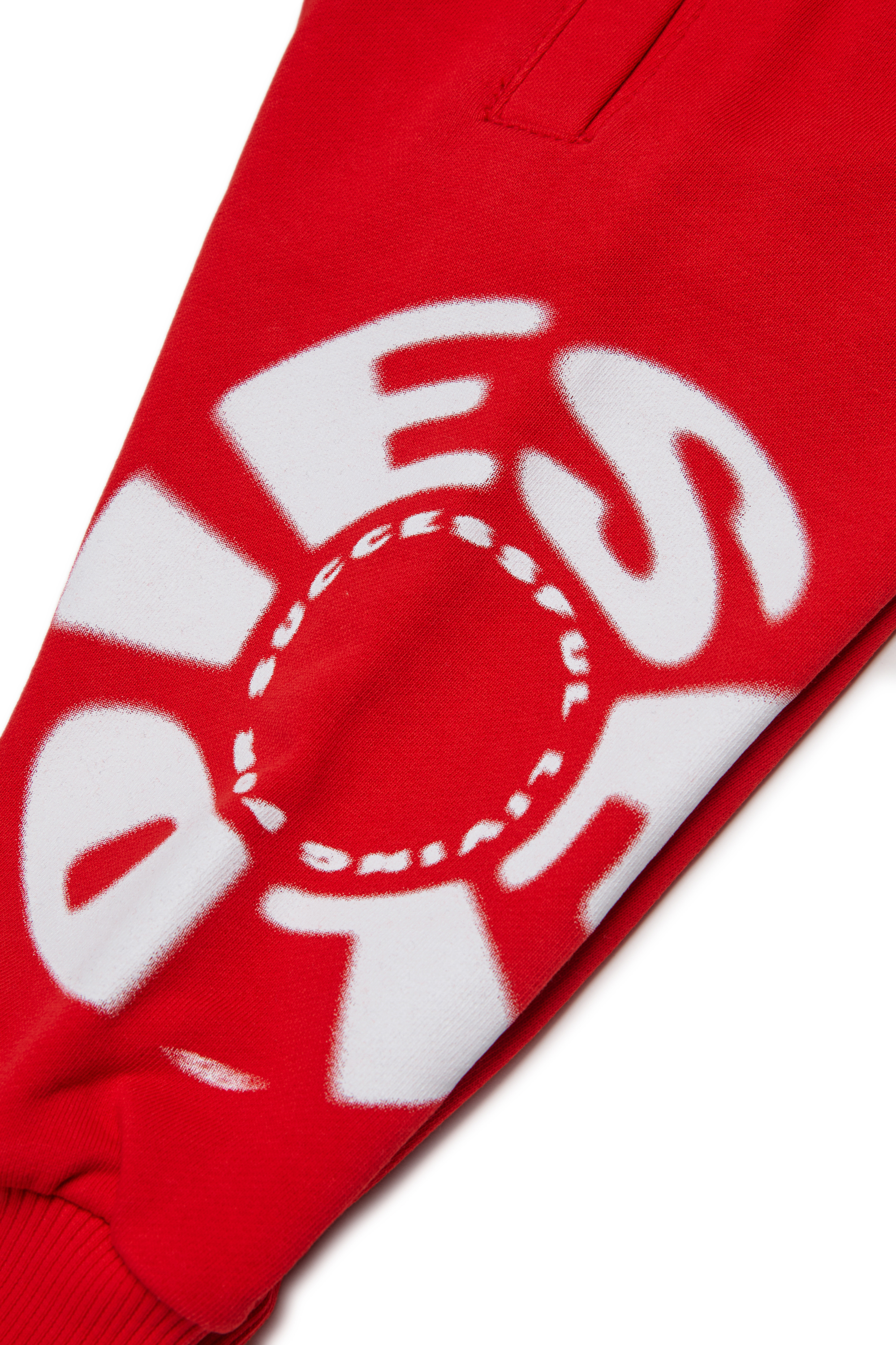 Diesel - PRAVONB, Pantalons en coton avec logo imprimé Homme in Rouge - 4