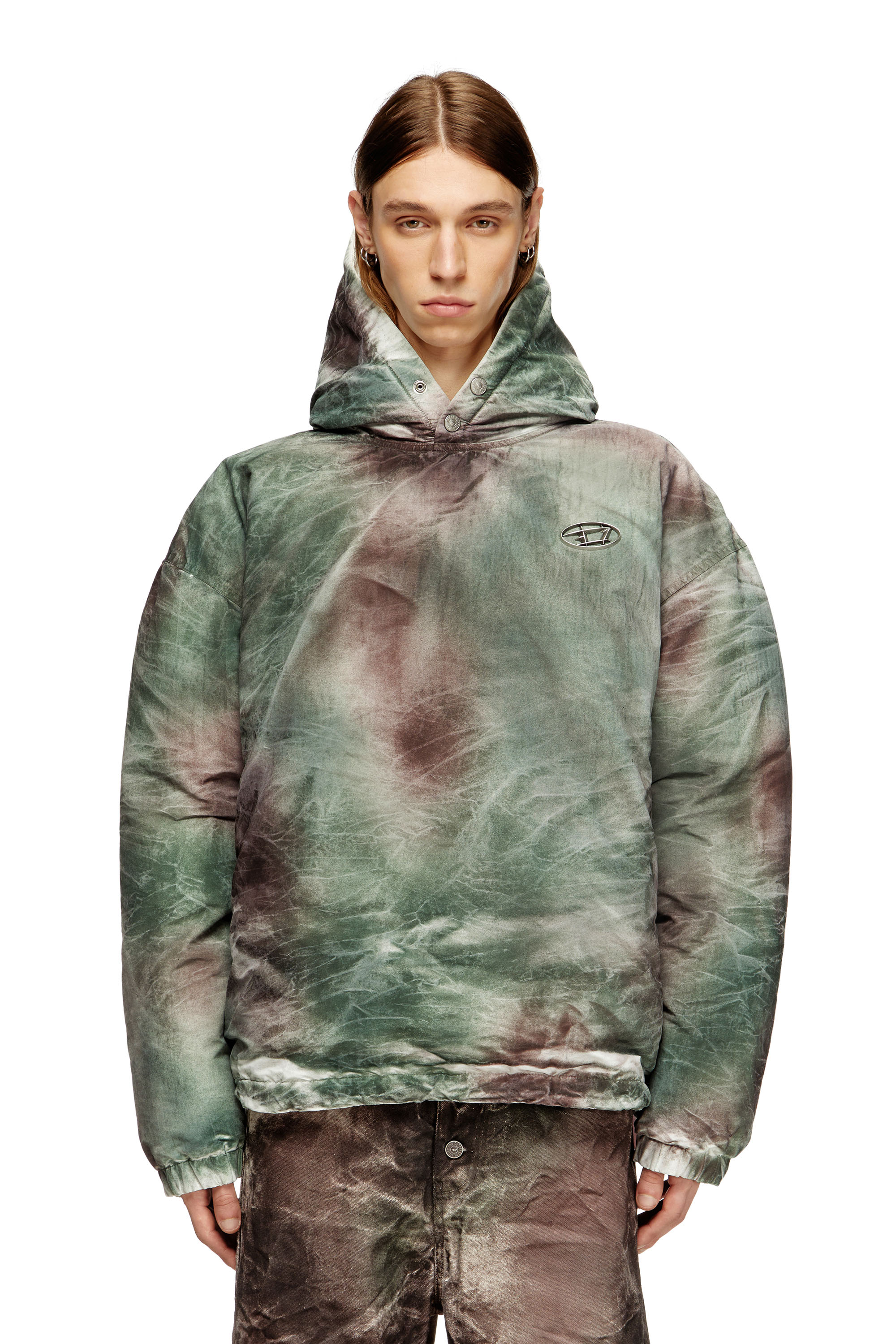 Diesel - W-THUG-JKT-PUFFY, Veste à capuche bouffante en nylon camouflage Mixte in Polychrome - 3