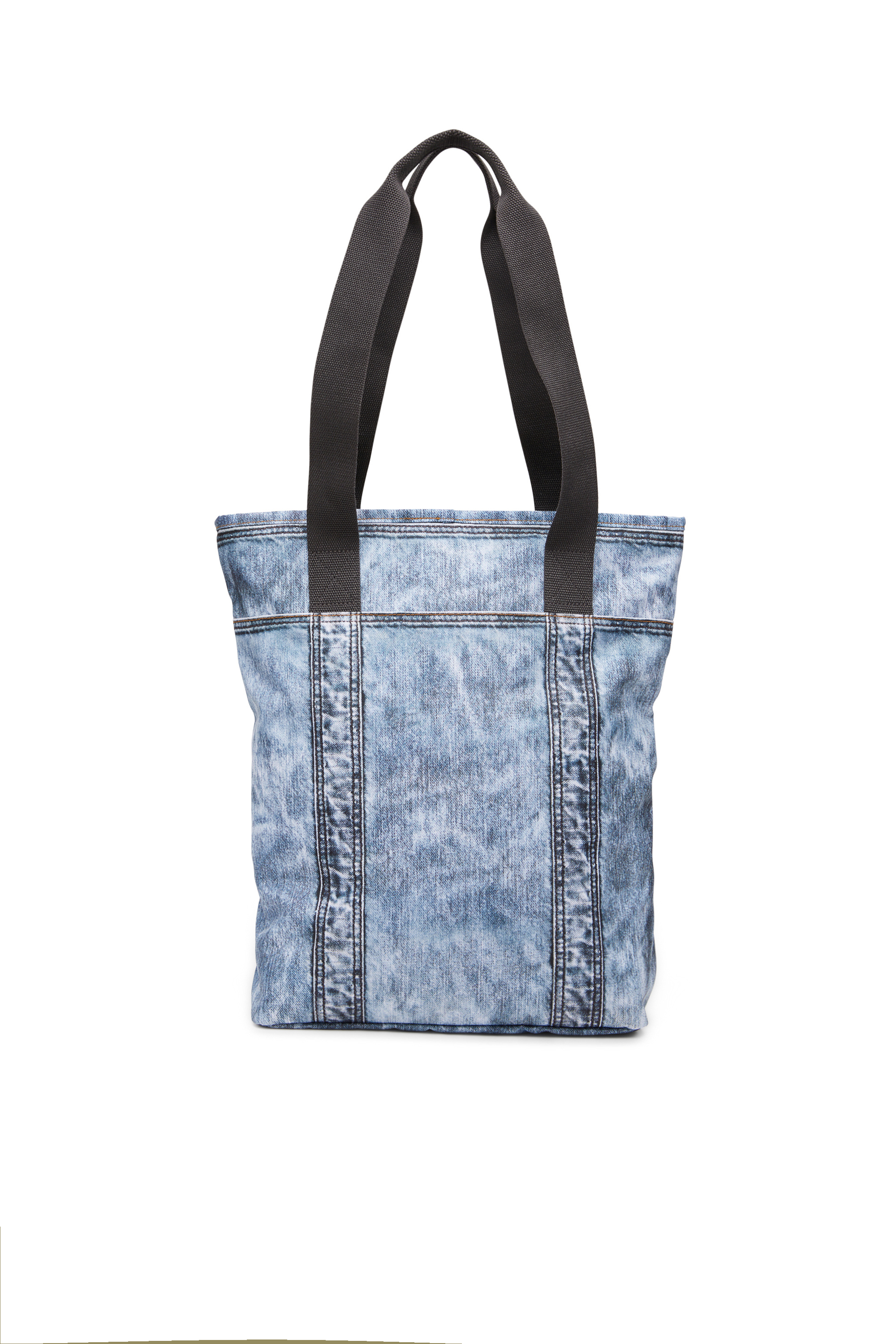 Diesel - DIESEL TOTE, Sac tote en denim trompe-l'œil Mixte in Bleu - 3