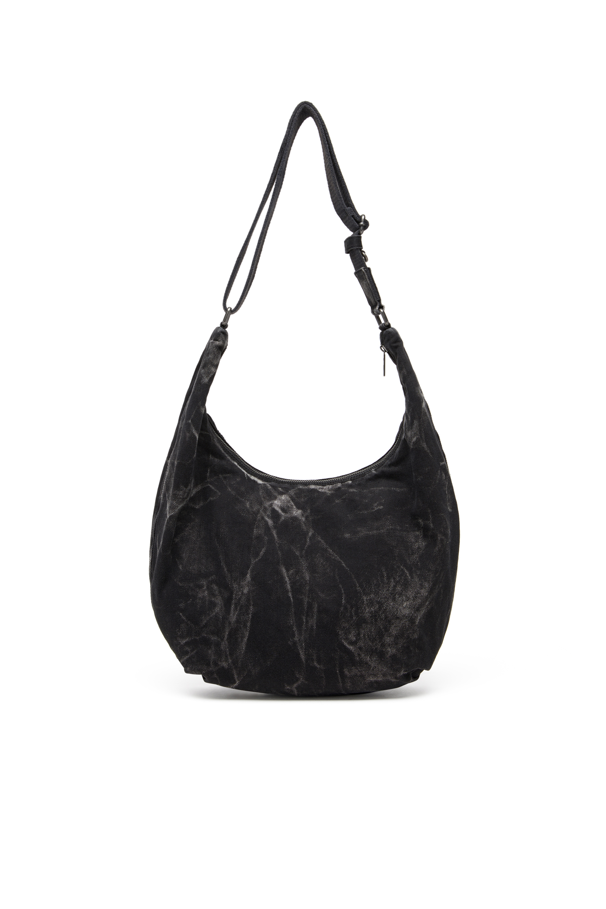 Diesel - RAVE HOBO X, Rave - Sac hobo en denim avec fermeture éclair Mixte in Noir - 3