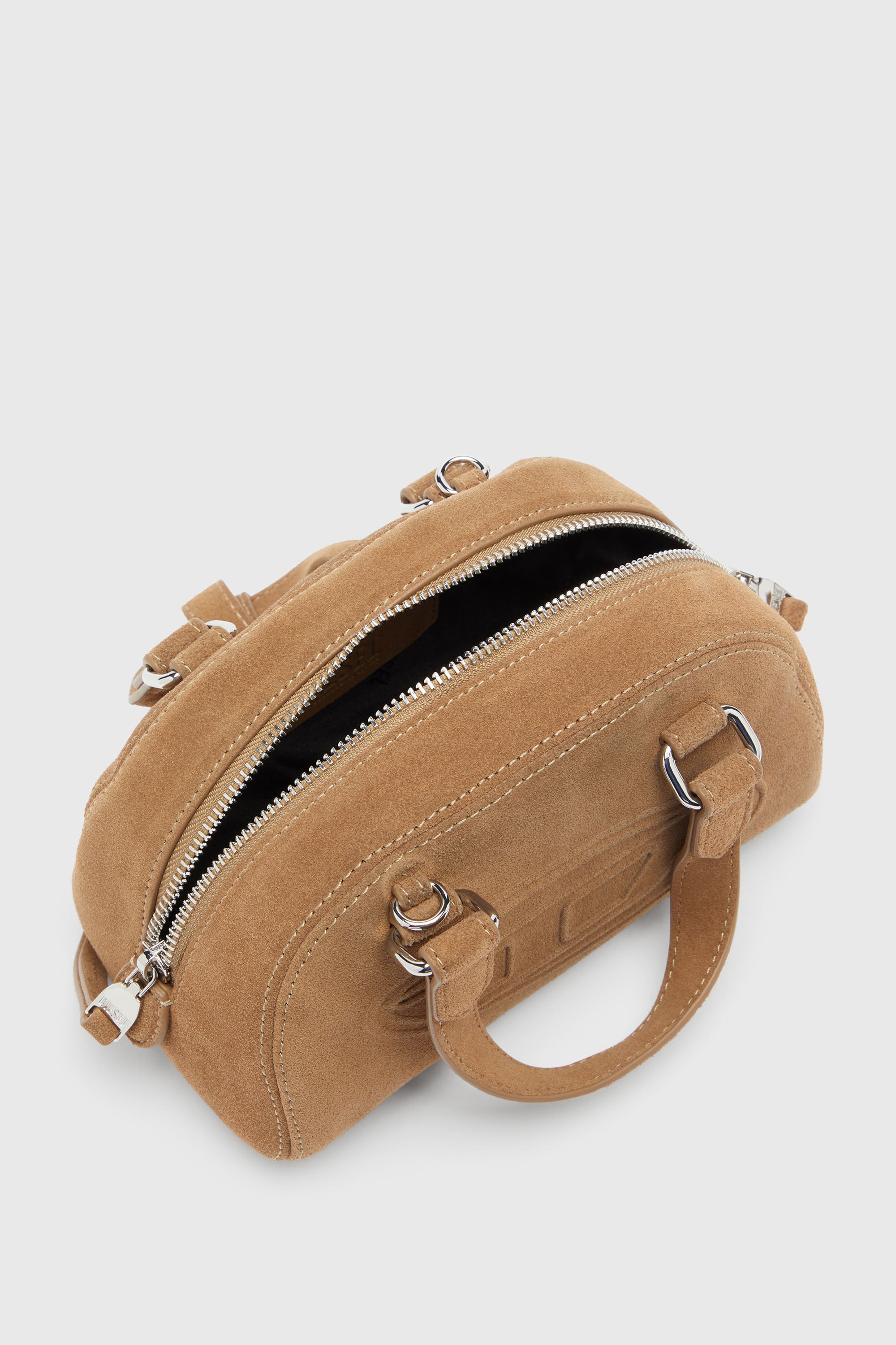 Diesel - 1DR DOME CROSSBODY, 1DR Dome-Petit sac bowling en daim Mixte in Beige - 5