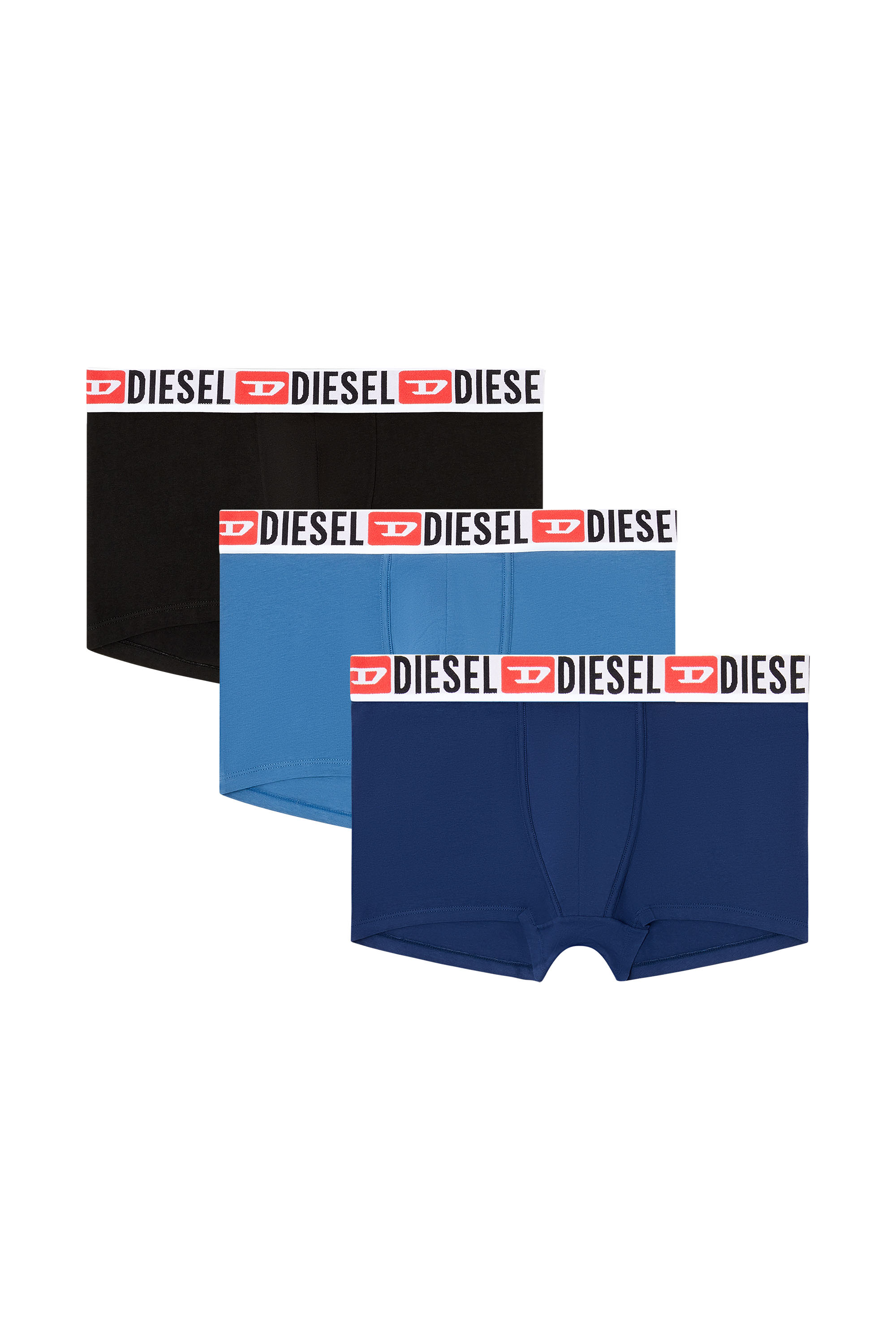 Diesel - UMBX-DAMIENTHREEPACK, Lot de trois boxers avec taille orn&eacute;e du logo sur toute la surface Homme in Polychrome - 1