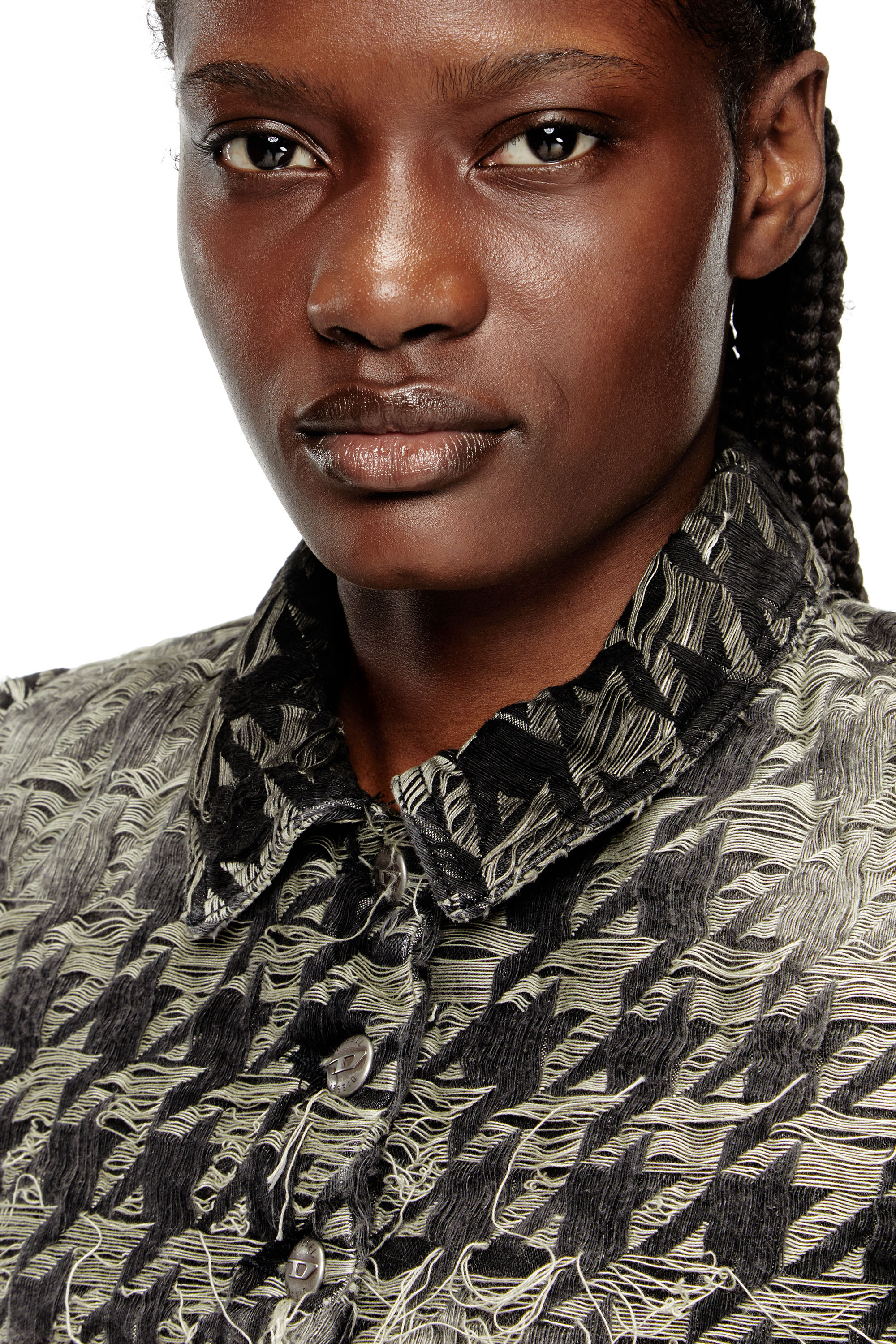 Diesel - DE-ANSIS-FSH2, Shrug en denim tissé pied-de-poule Femme in Polychrome - 5