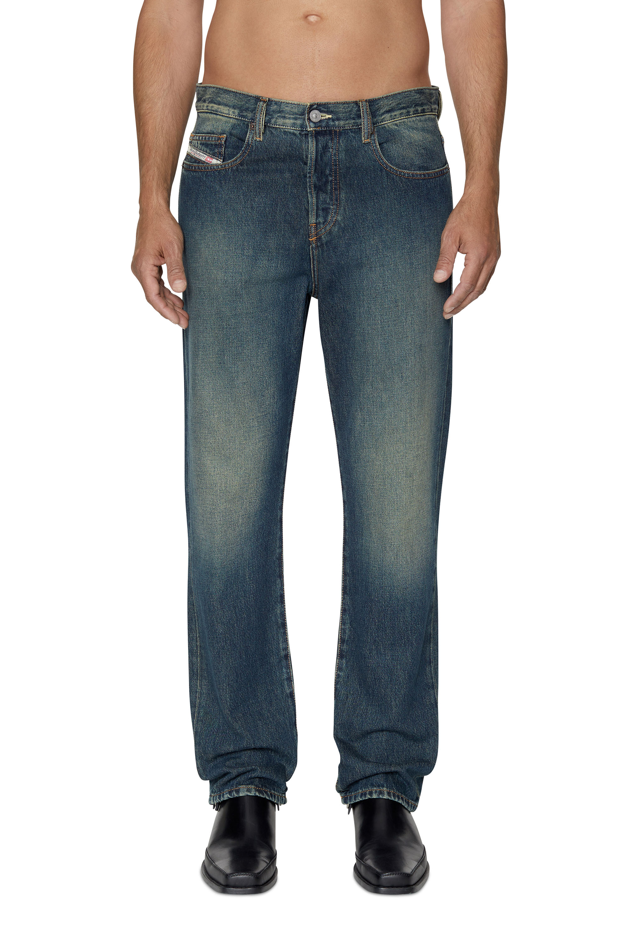 Diesel - 2020 D-Viker 09C04 Straight Jeans, Dark Blue - Image 1