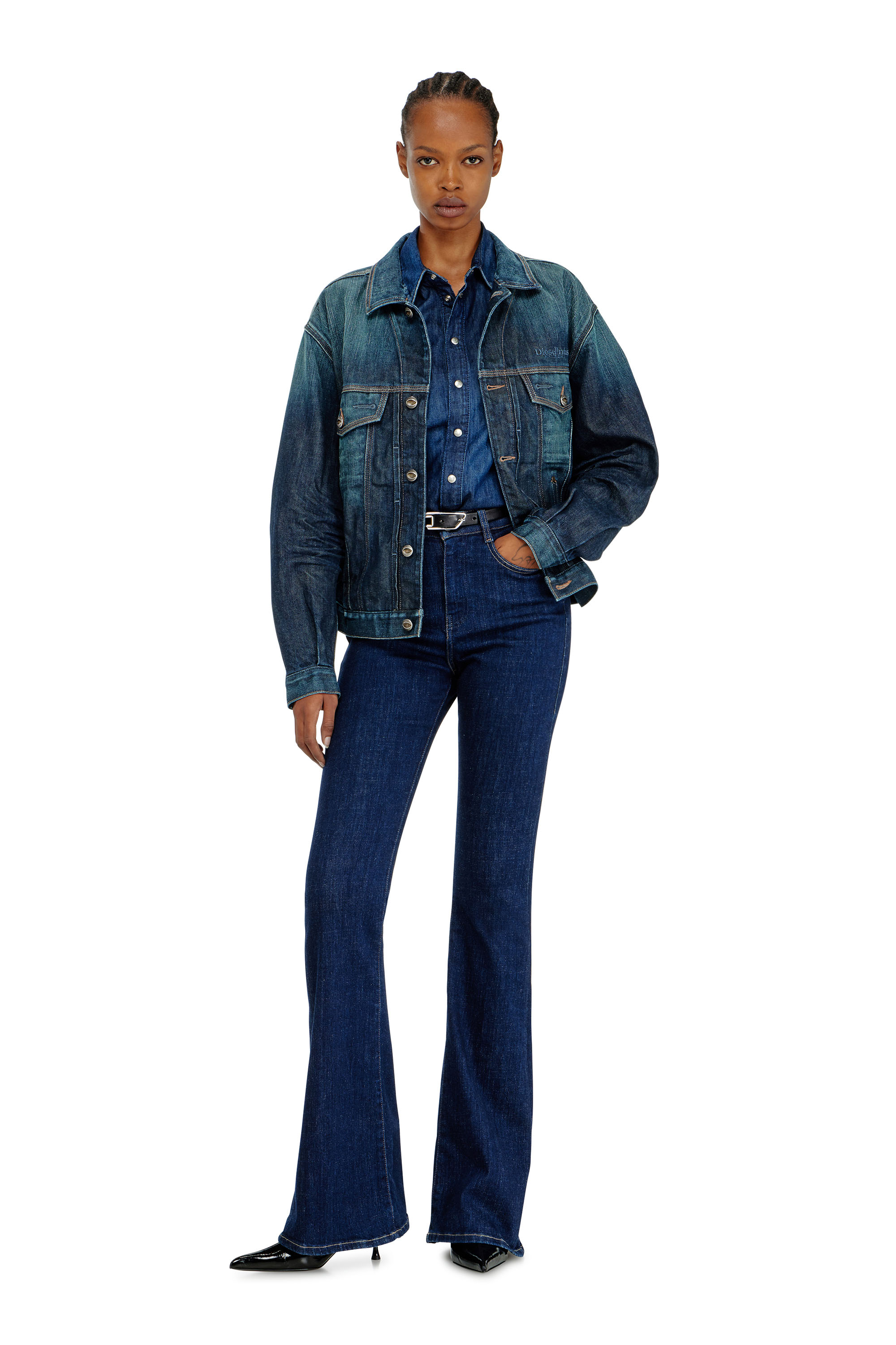 Diesel - D-DENVER-CL, Veste trucker en denim selvedge Mixte in Bleu - 7