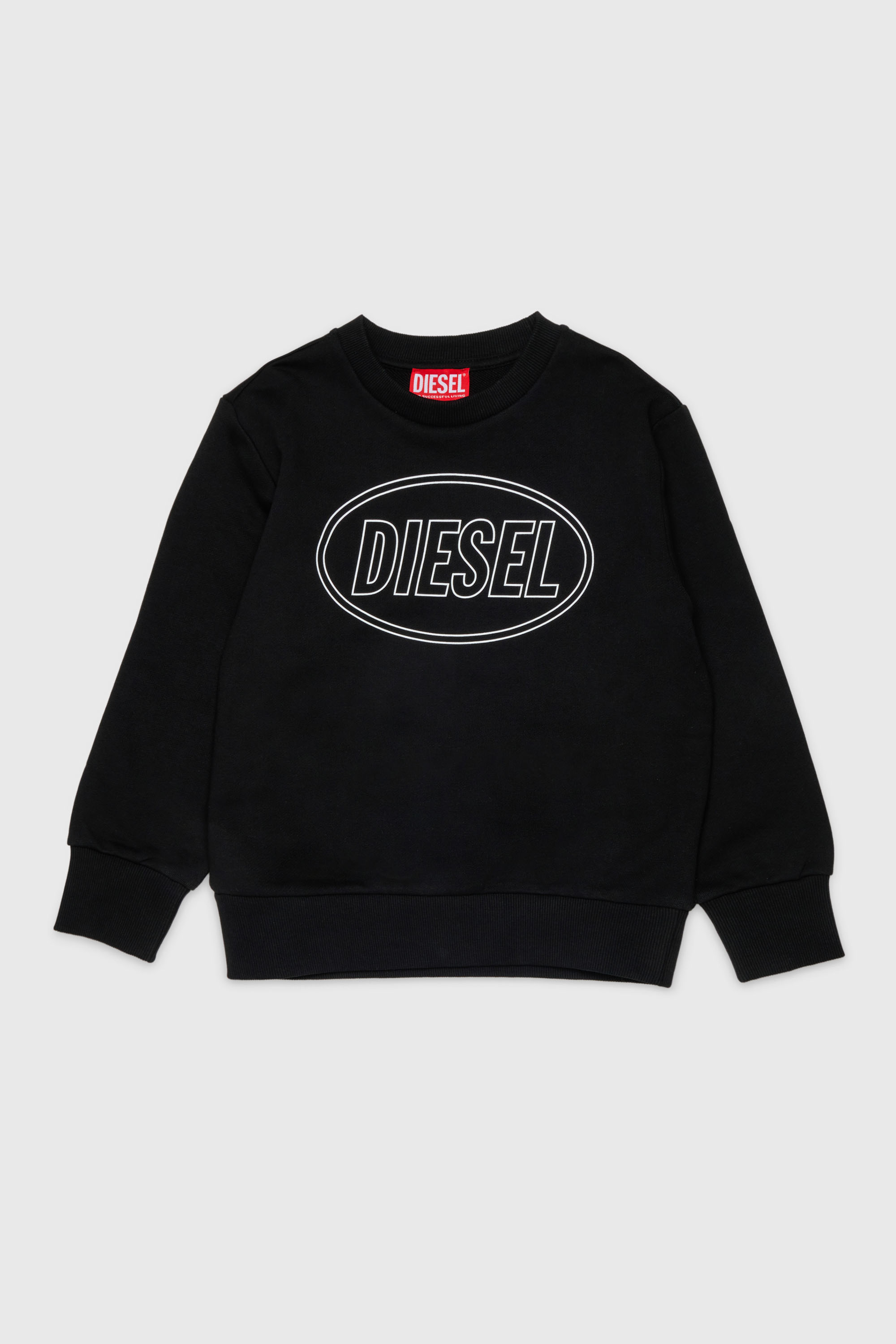 Diesel - SCIRCLE OVER, Man's Sweatshirt with logo print in Black - 1