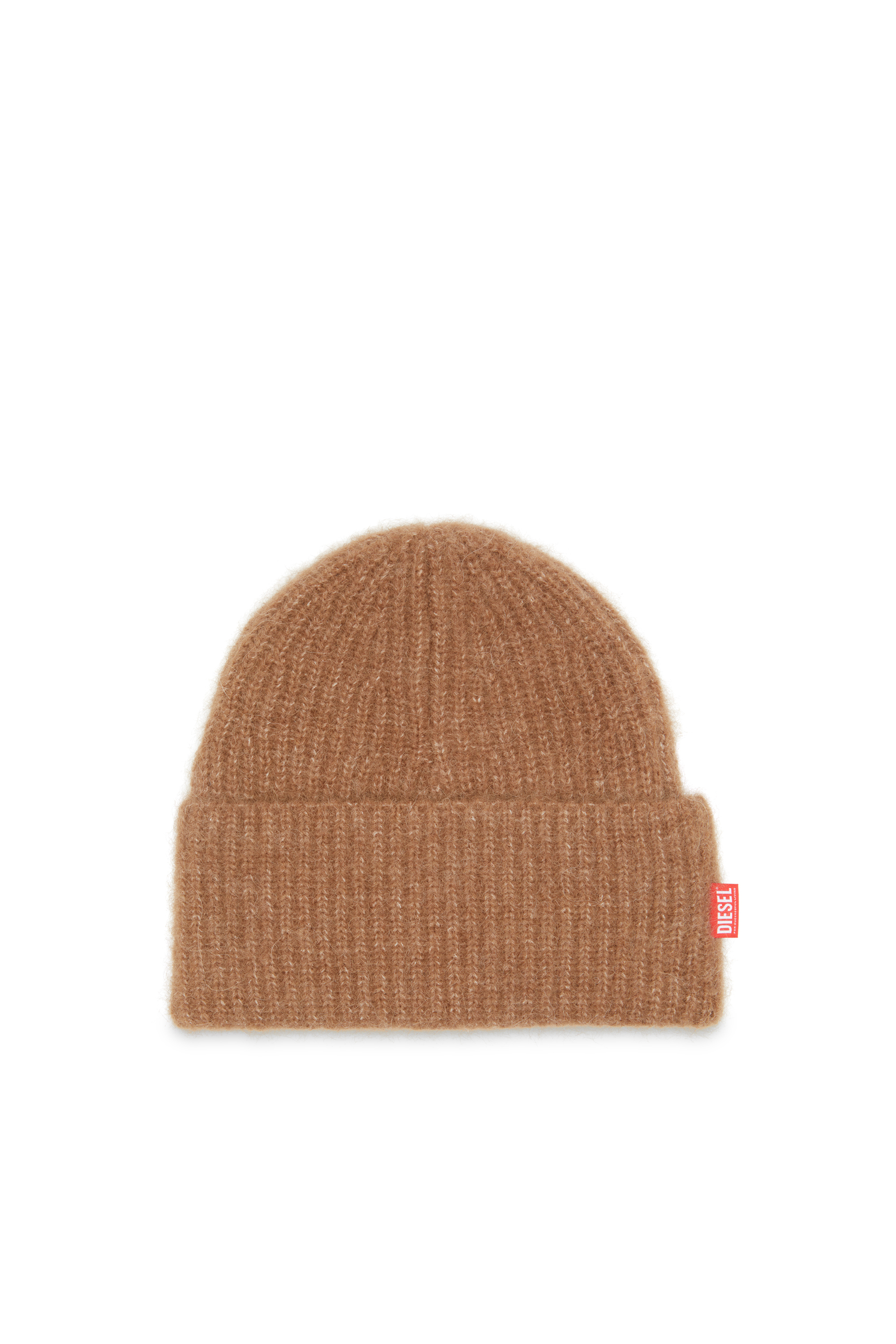 Diesel - K-LOLLO-HAT, Unisex's Ribbed alpaca beanie in Brown - 1