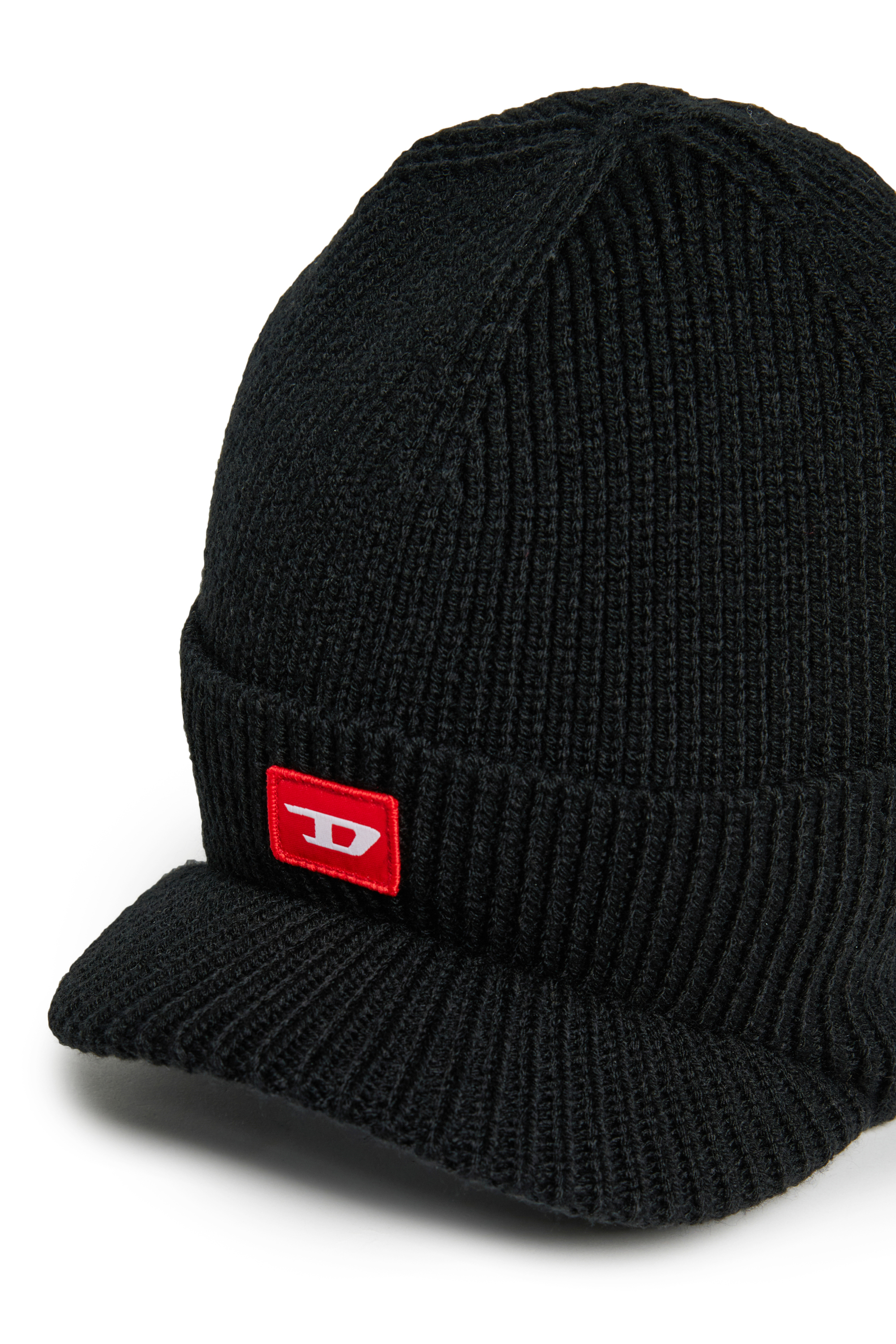 Diesel - FESTIR, Casquette en laine avec visière Homme in Noir - 3