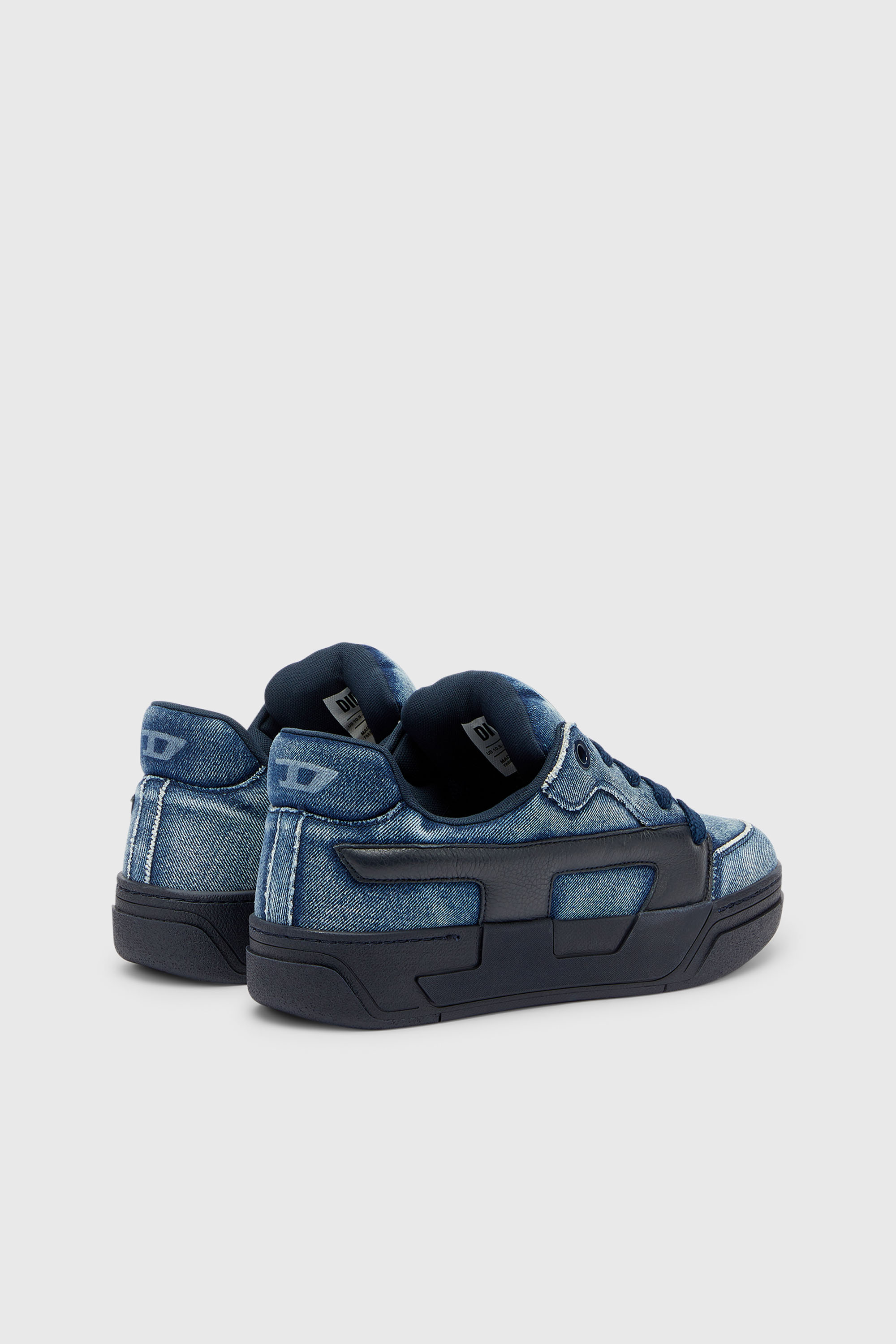 Diesel - S-D-OLLIE LOW, Man's S-D-Ollie - Sneakers in washed frayed denim in Blue - 3