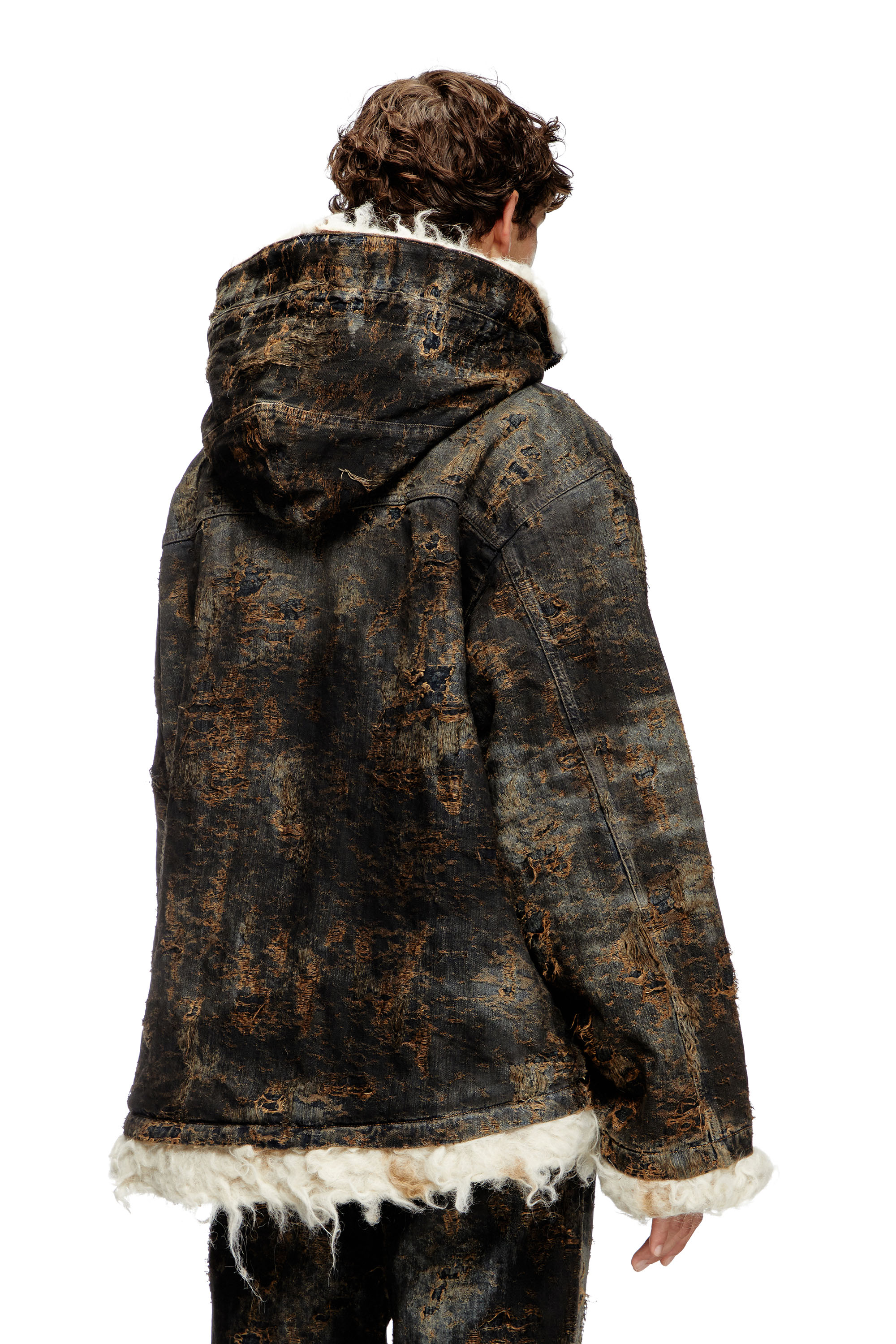 Diesel - D-ARAK-FSF, Anorak en denim jacquard enduit Mixte in Polychrome - 2