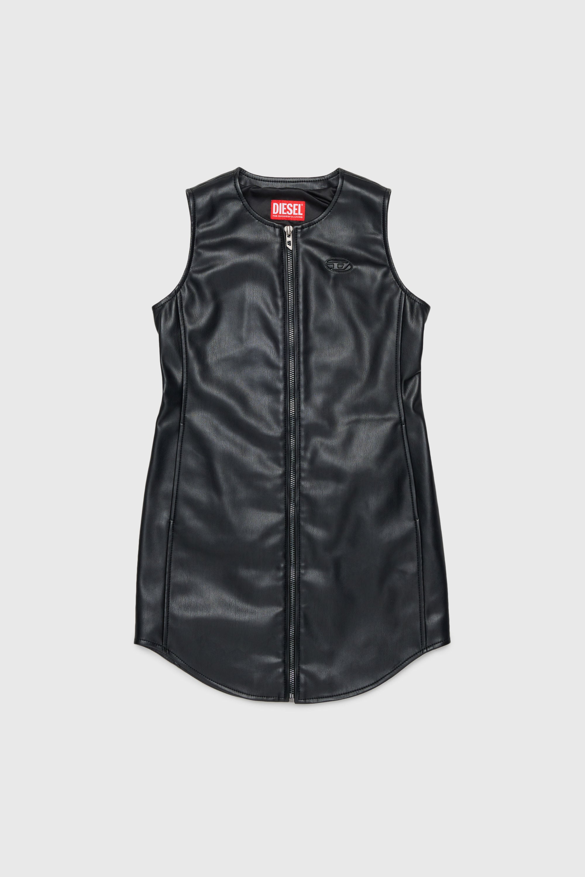Zip-through sleeveless shirt dress