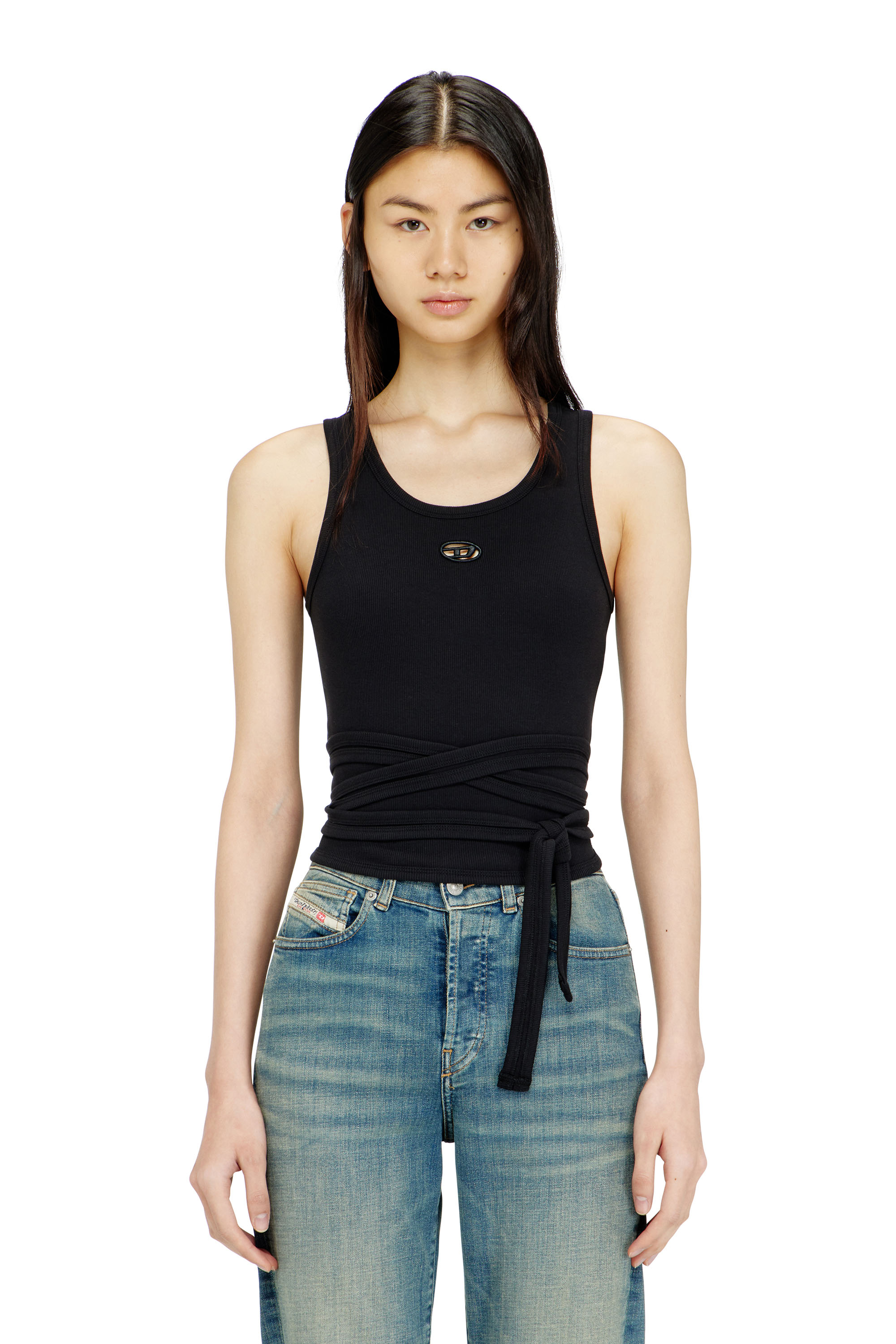 Diesel - T-ANKY-TAIL-S1, Crop top &agrave; design crois&eacute; Femme in ToBeDefined - 1