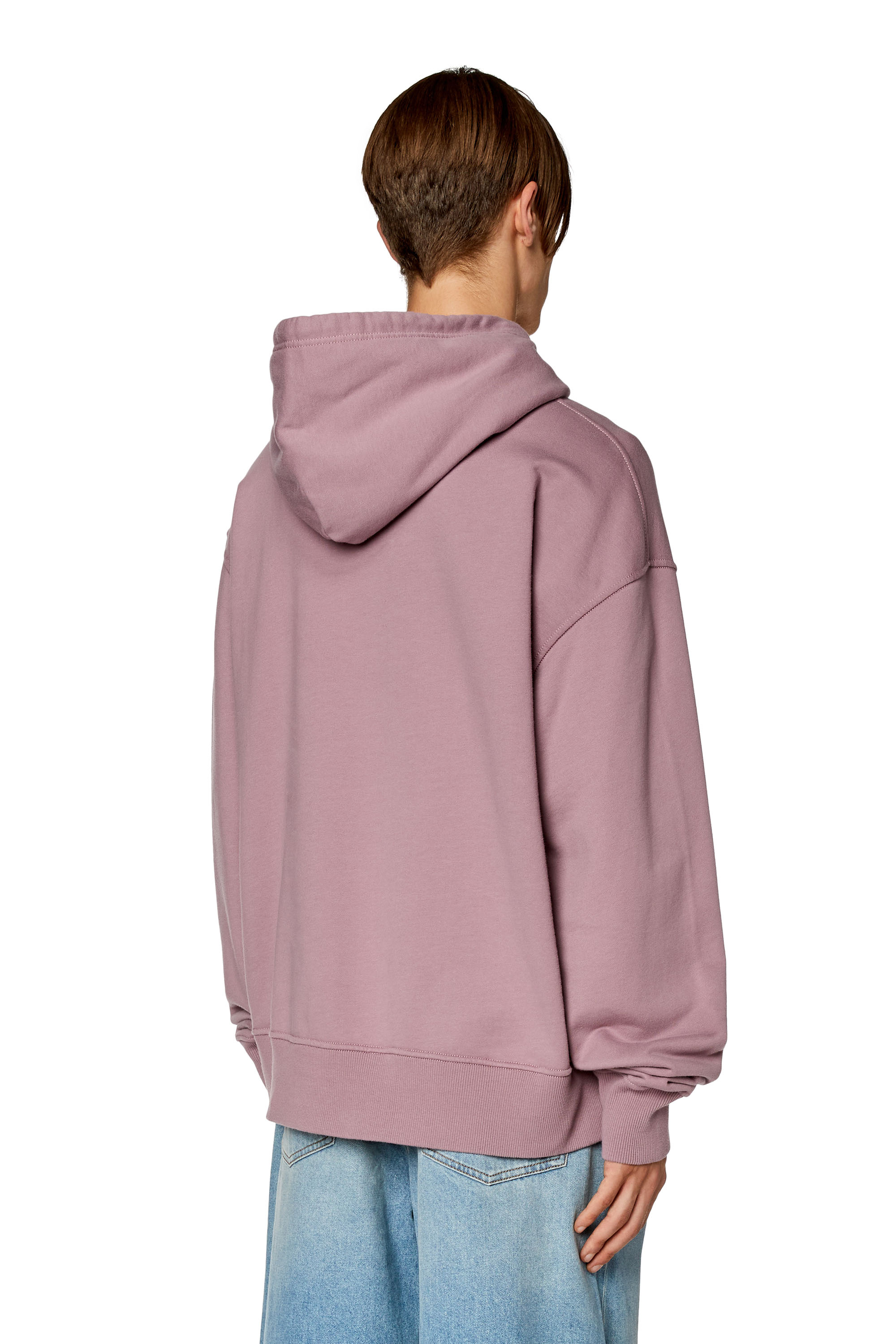 Diesel - S-MACS-HOOD-POFF-L1, Man's Oversized hoodie with peel-off logo in Violet - 4