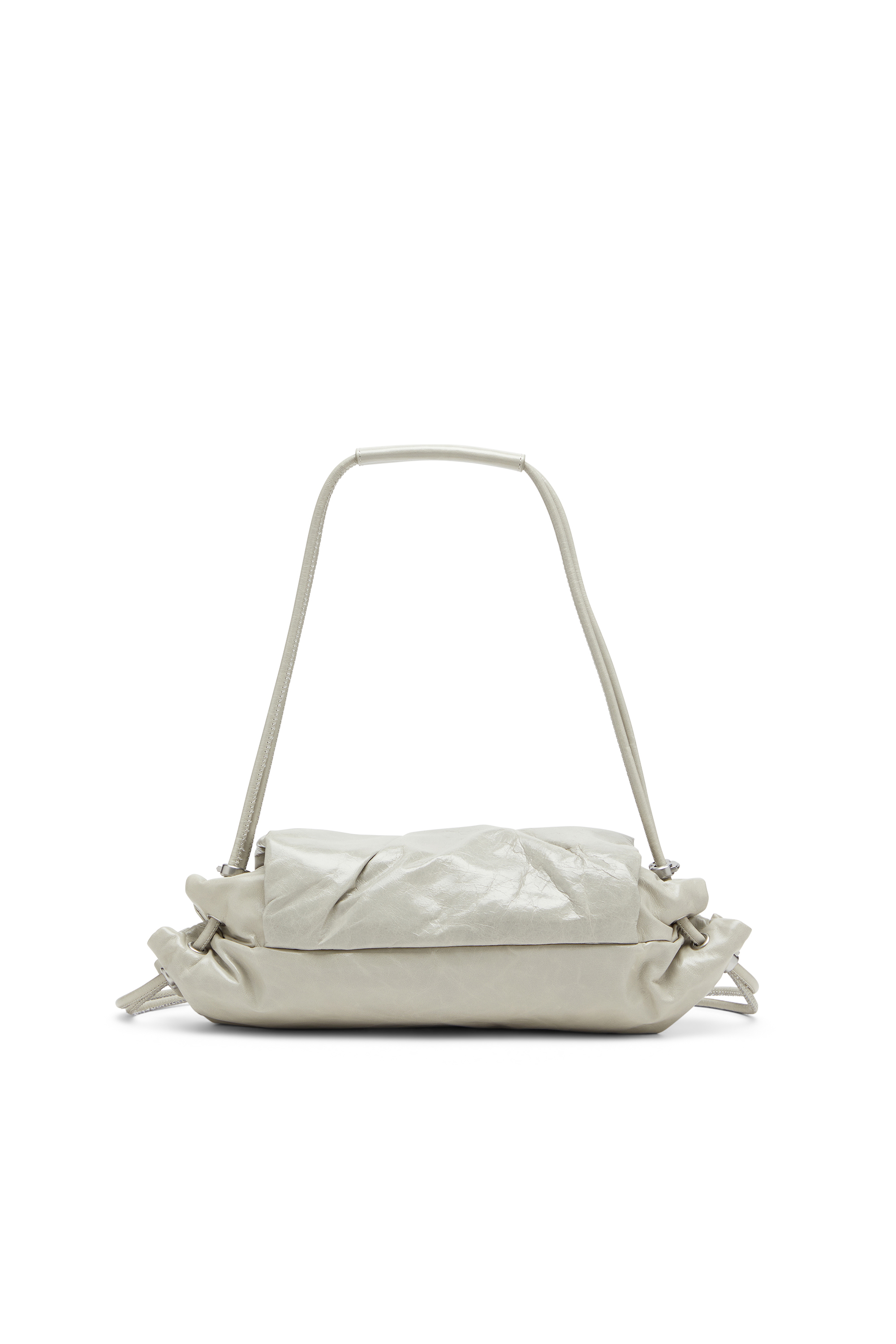 Diesel - SCRUNCH-D SHOULDER S, Scrunch-D S-Sac à bandoulière en cuir froissé Femme in Blanc - 2