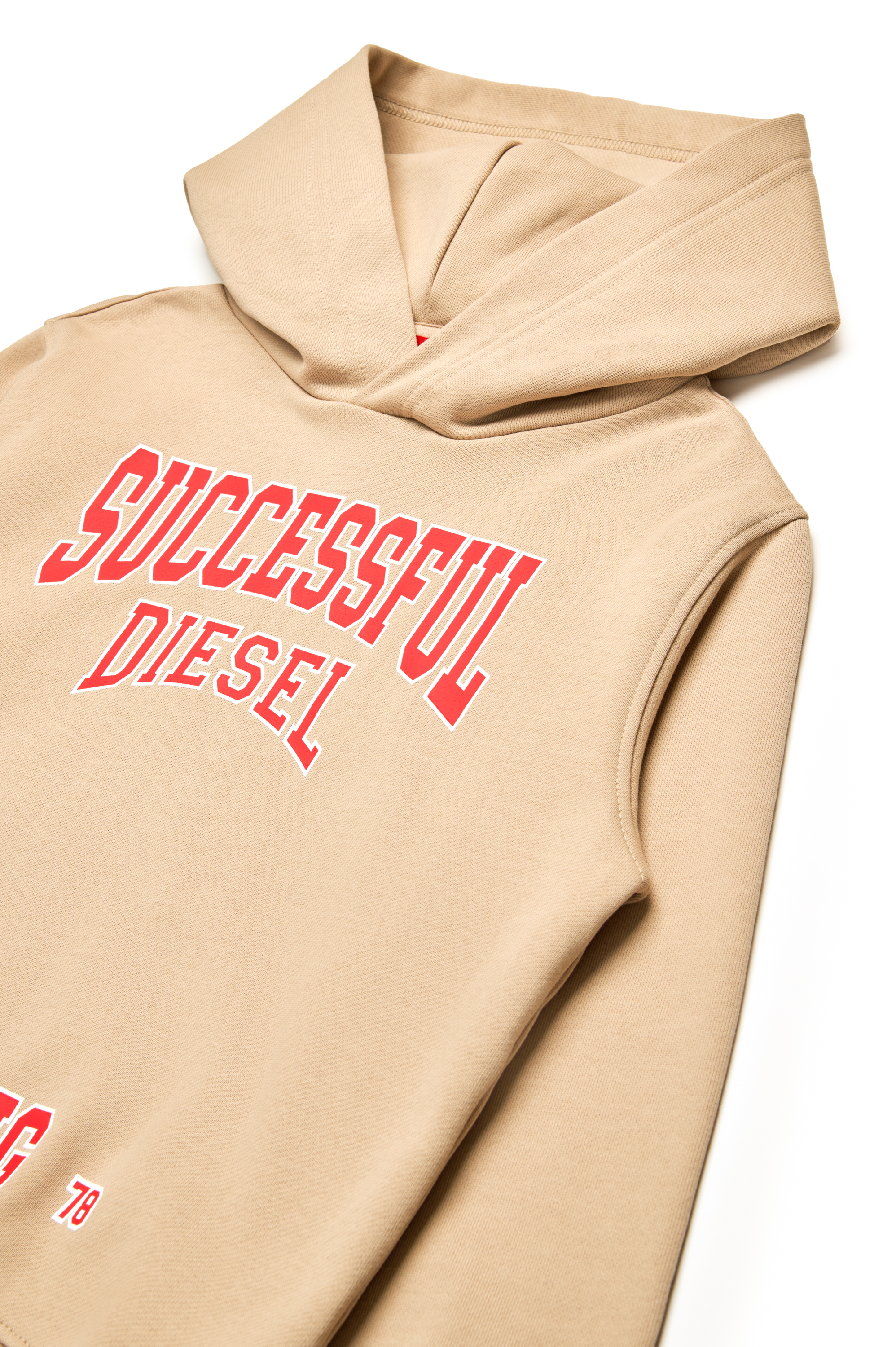Diesel - SBOXTHOODN7 OVER, Sweat-shirt &agrave; capuche avec logo universitaire Homme in Marron - 3