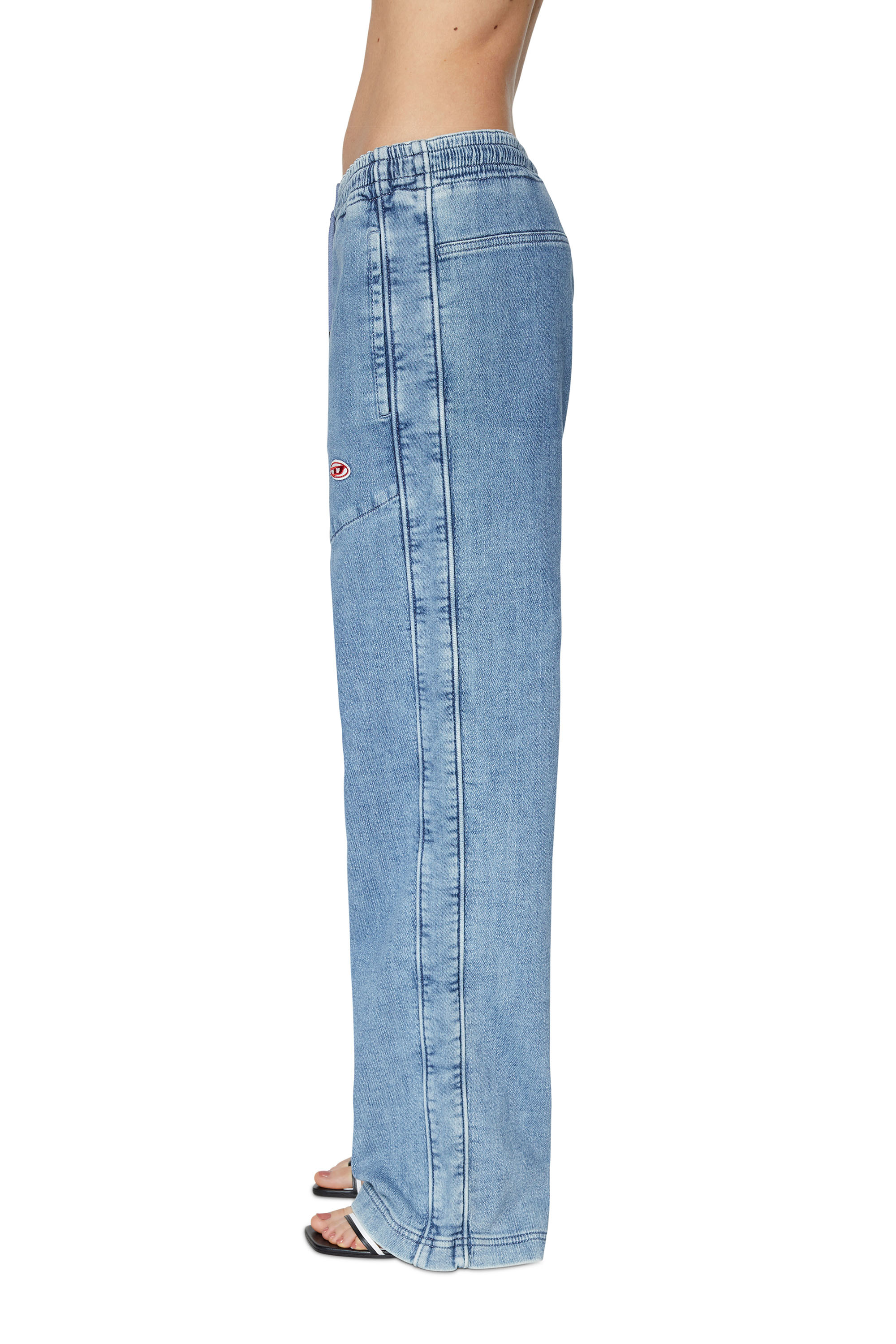 Diesel - D-Martians Track Denim 09D01 Straight, Light Blue - Image 4