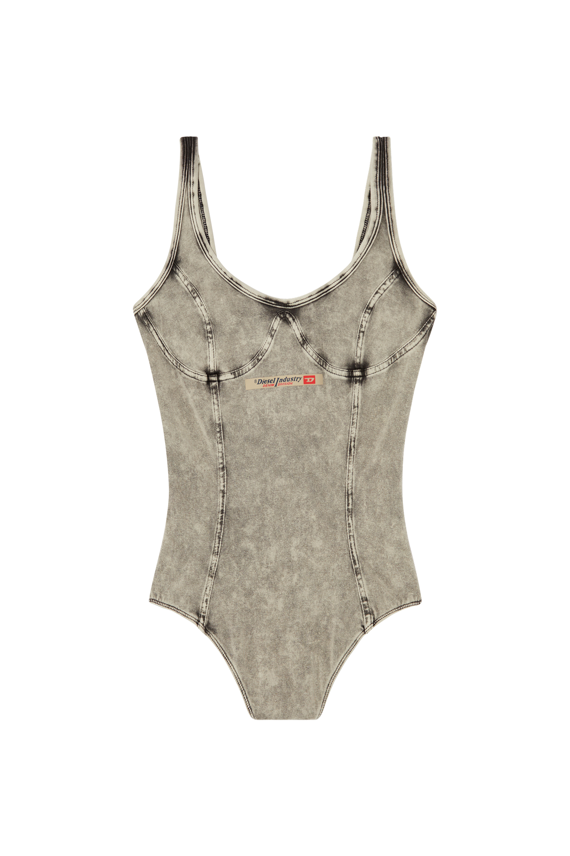 Diesel - CAMI-DNM, Body en jersey effet denim Femme in Gris - 2