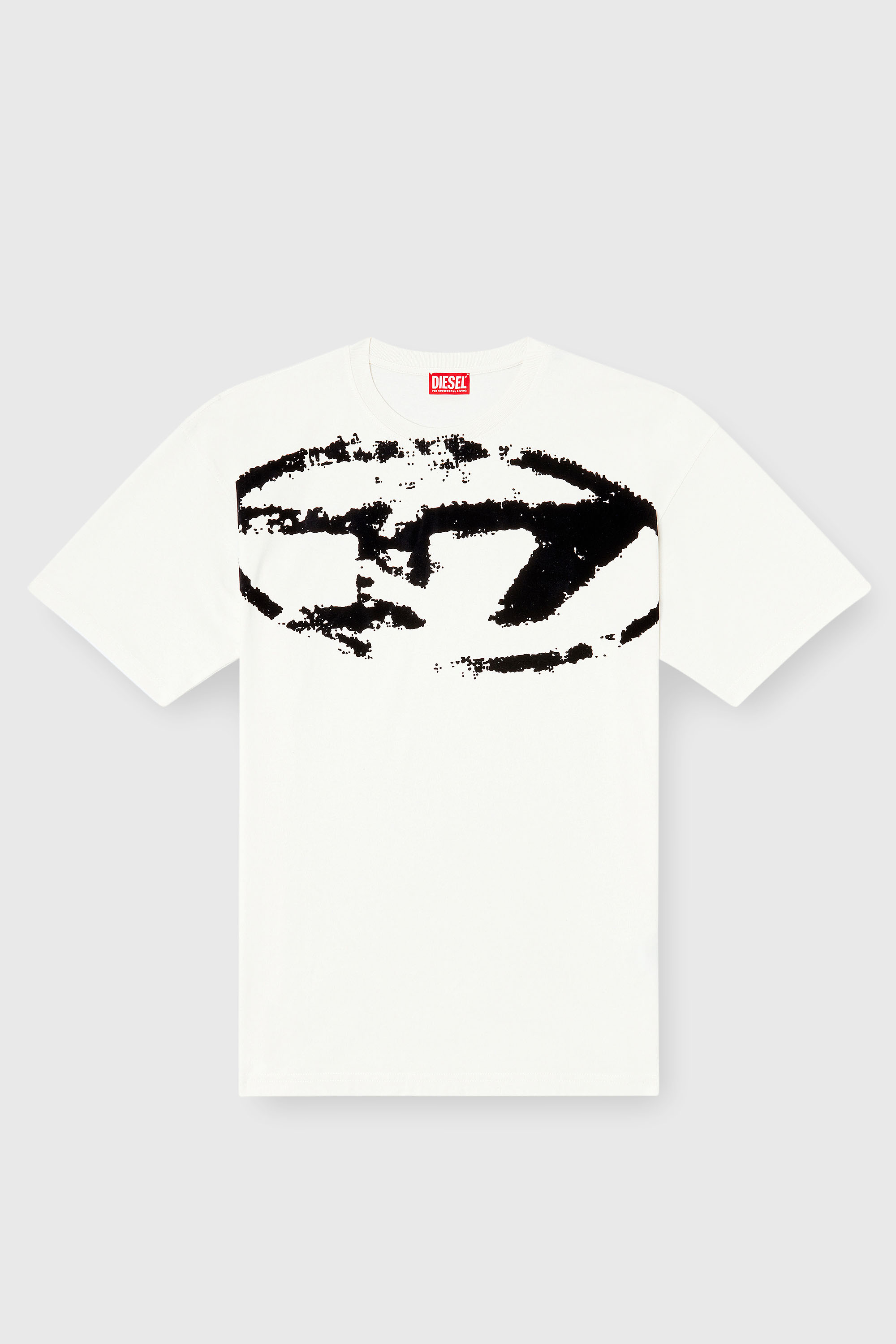 Diesel - T-BOXT-N14, T-shirt avec logo floqu&eacute; effet vieilli Homme in Blanc - 2