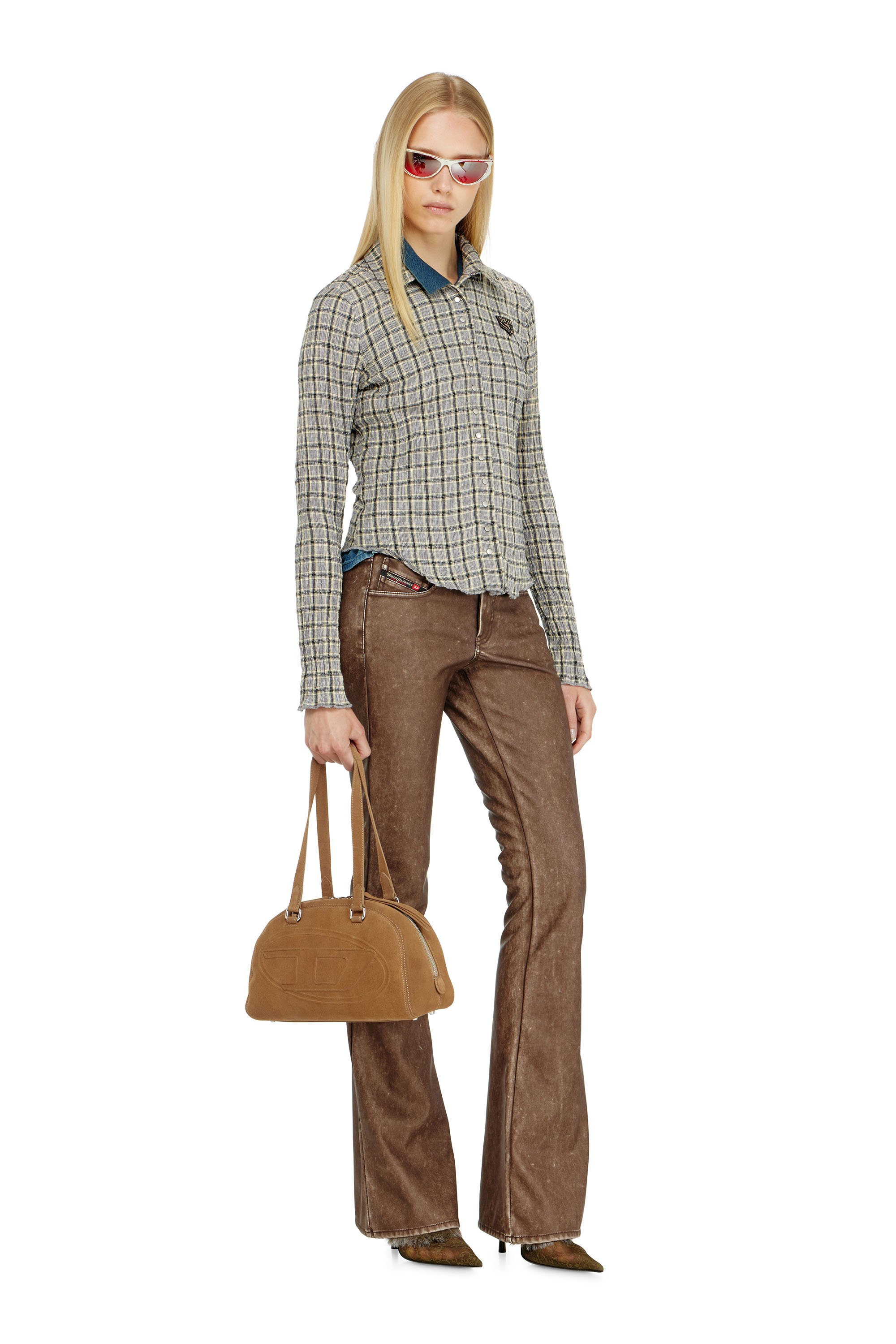 Diesel - C-ARRILON, Woman's Check shirt with seersucker effect in null - 2
