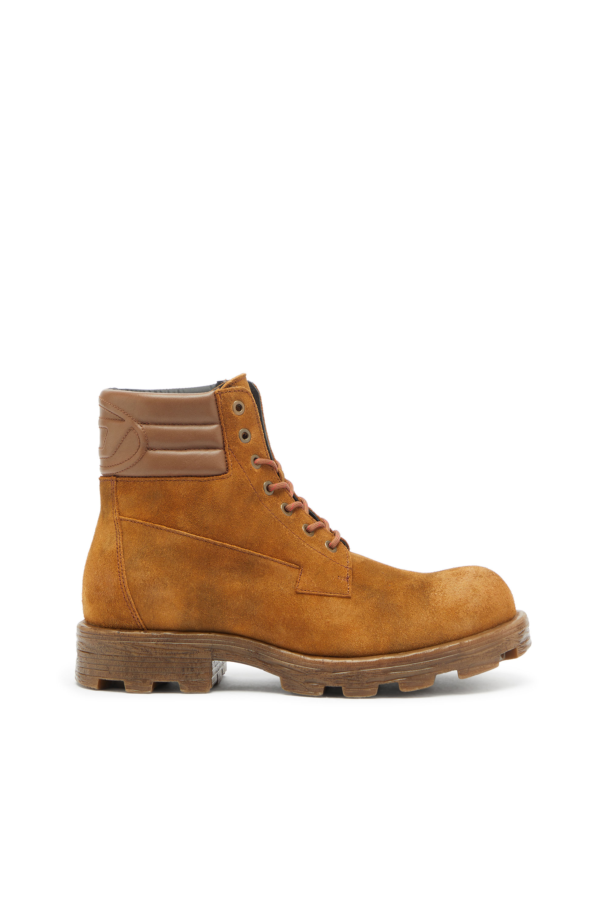 Diesel - D-HAMMER LACE UP, D-Hammer - Bottines de combat en su&egrave;de et cuir Homme in Marron - 1