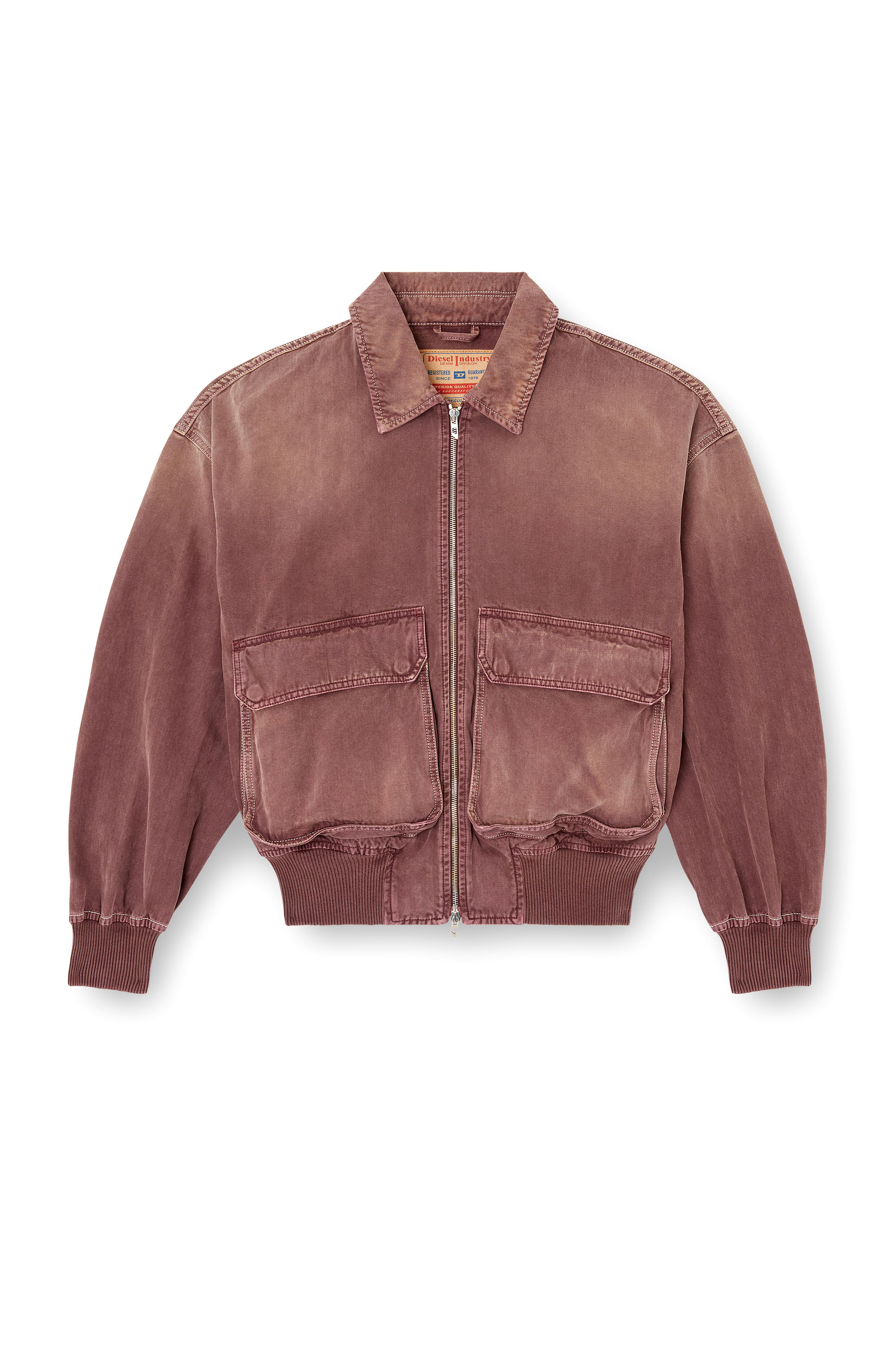 Diesel - D-KURZ, Unisex's Jacket in coloured herringbone denim in Brown - 2