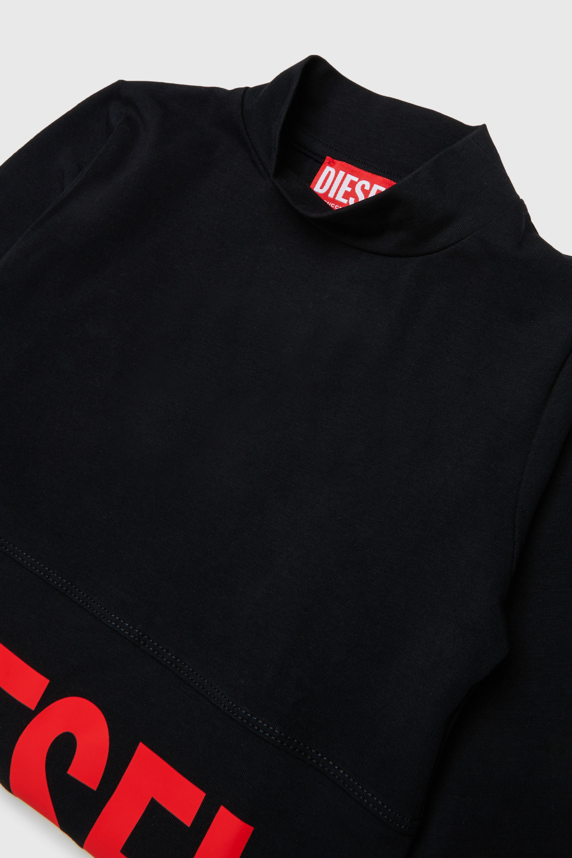 Diesel - TCEFILS, Woman's Crop top with cut-off logo in Black - 3