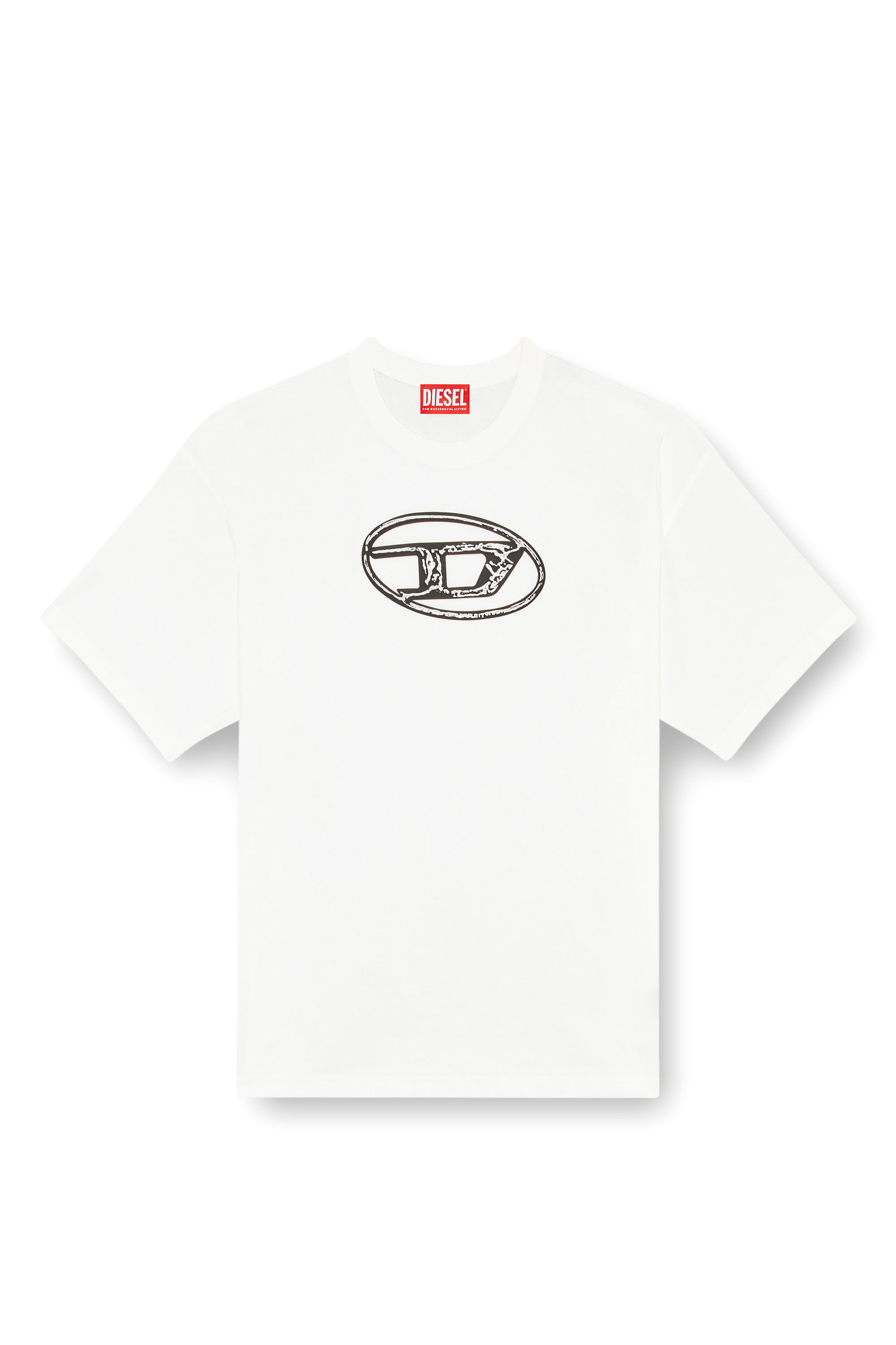 Diesel - T-BOXT-Q22, Homme T-shirt délavé avec imprimé Oval D in Blanc - Image 3