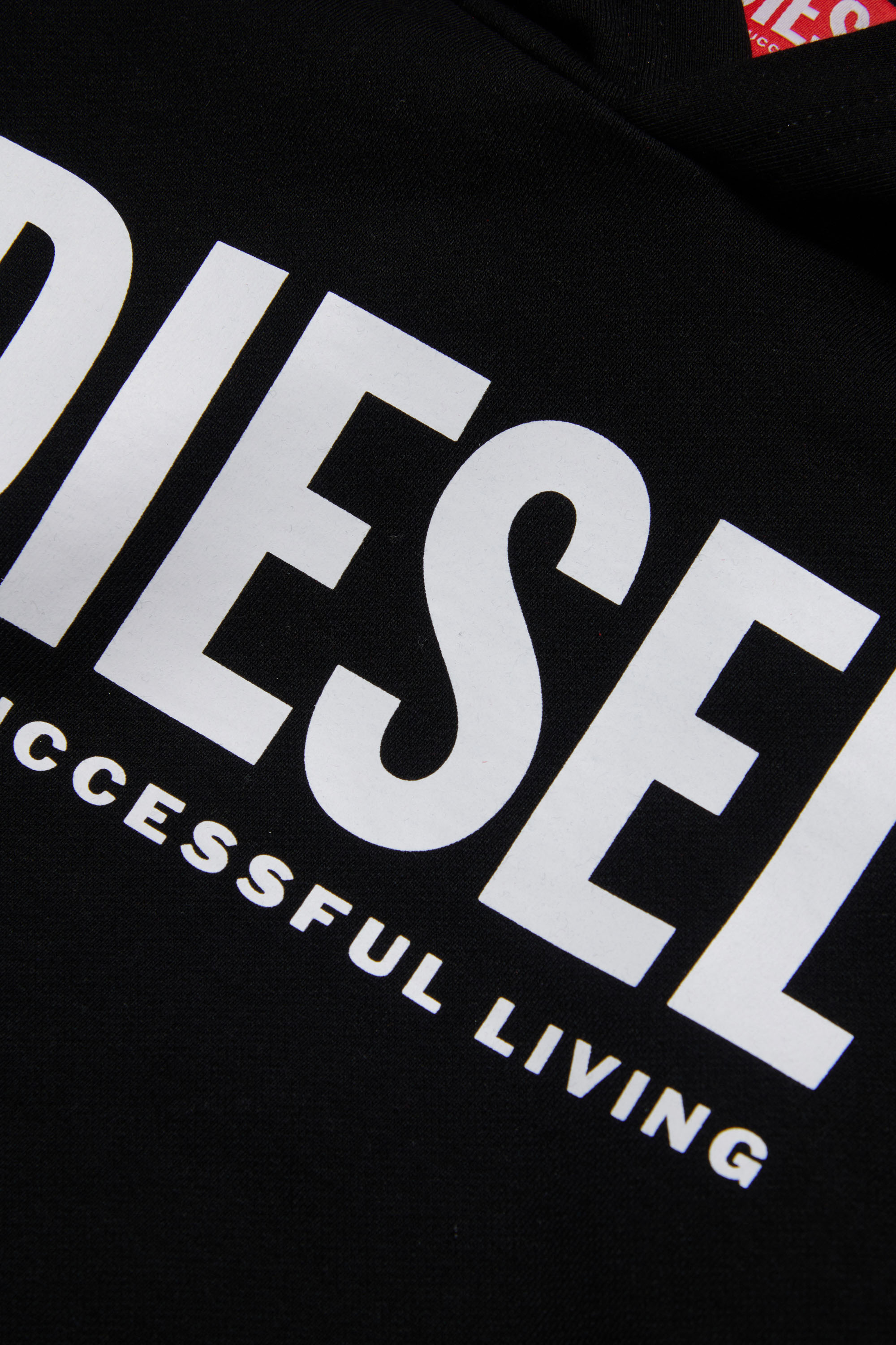 Diesel - LSFORT DI OVER HOOD, Mixte Sweat-shirt à capuche avec logo imprimé in Noir - Image 3