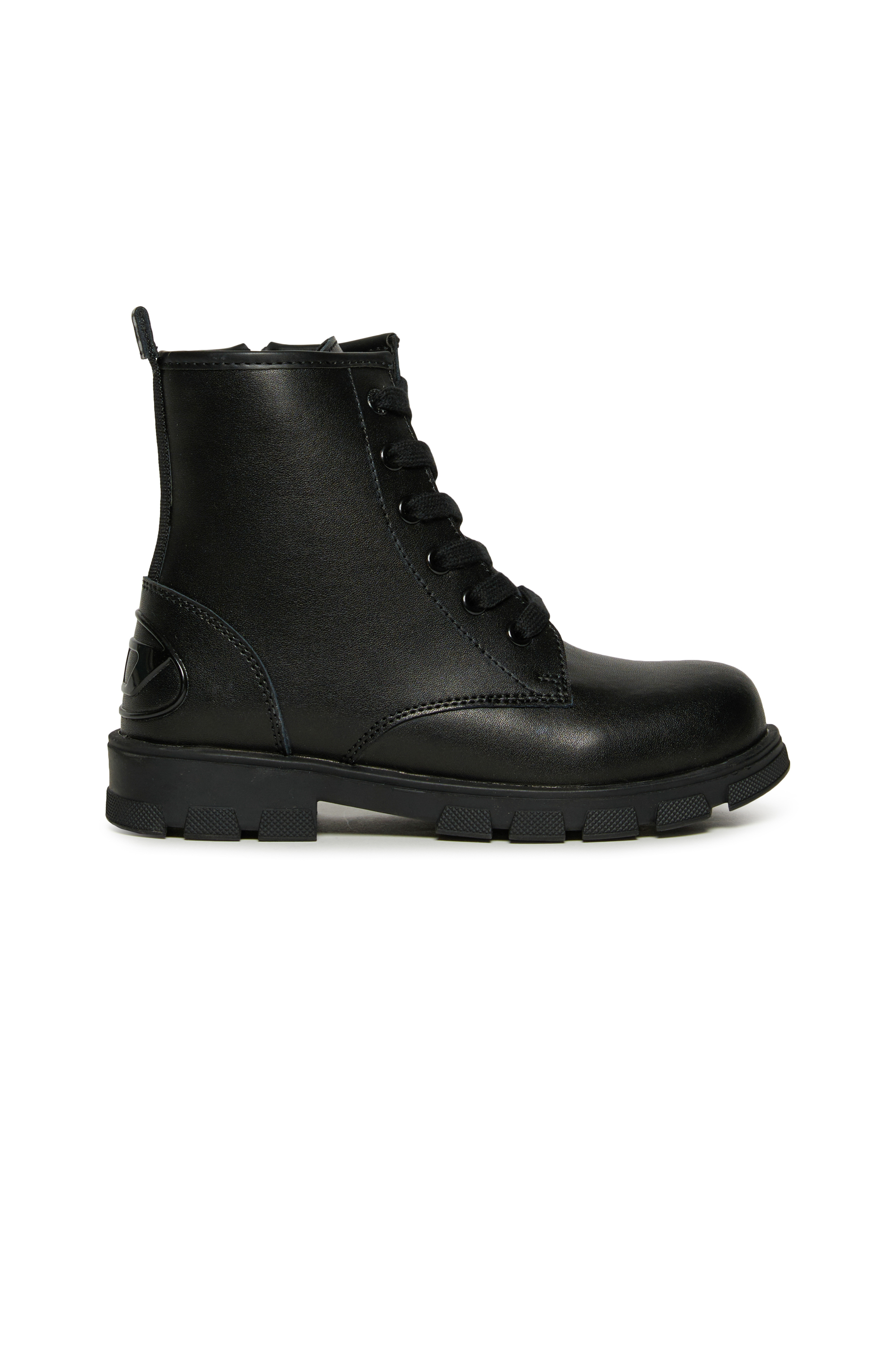 Diesel - D-HAMMER AK LACE, D-Hammer Bottes en cuir avec fermeture éclair latérale Mixte in Noir - 1