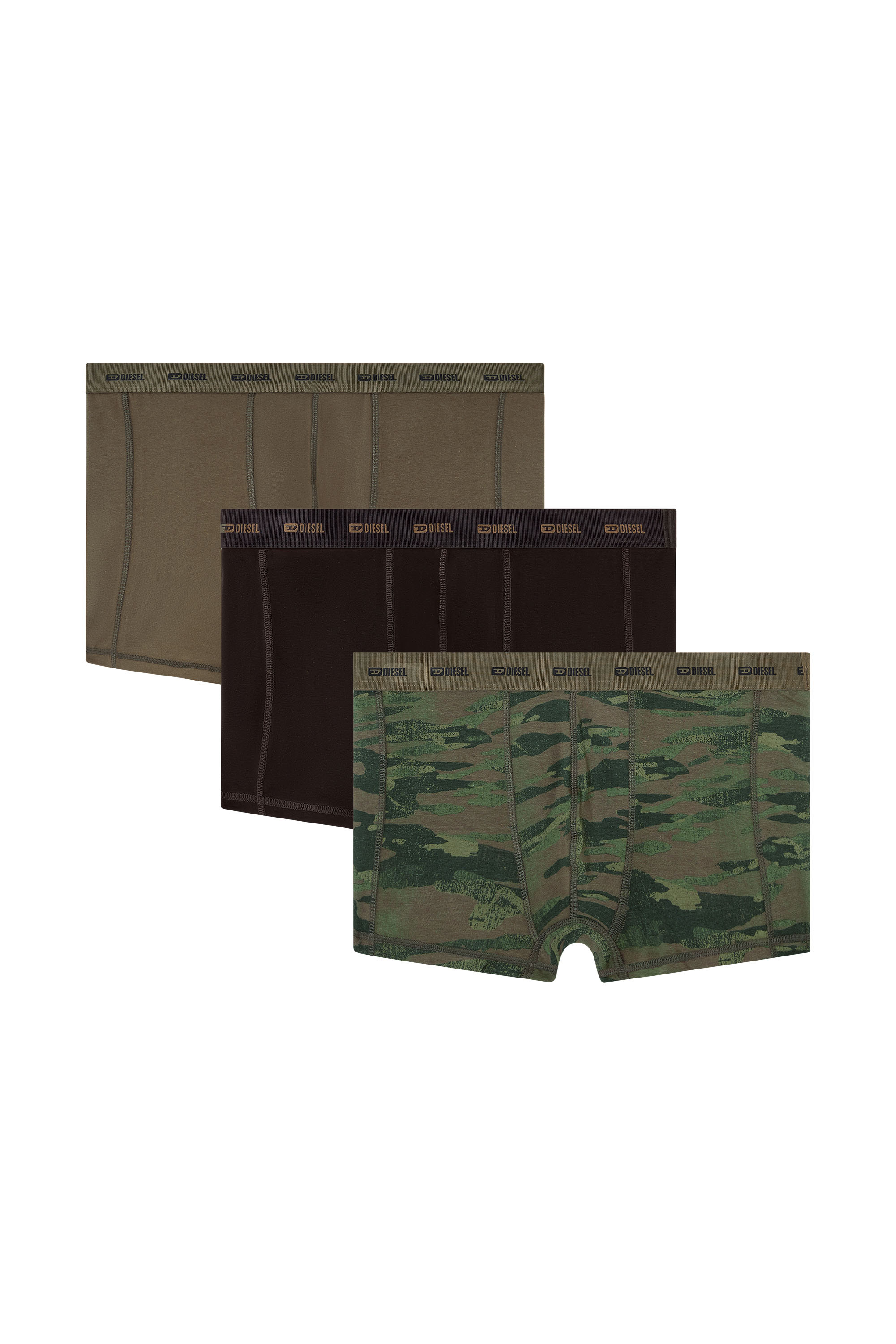 Diesel - DAMIEN-UTLT-3PACK, Lot de 3 boxers unis et motif camouflage Homme in Polychrome - 2