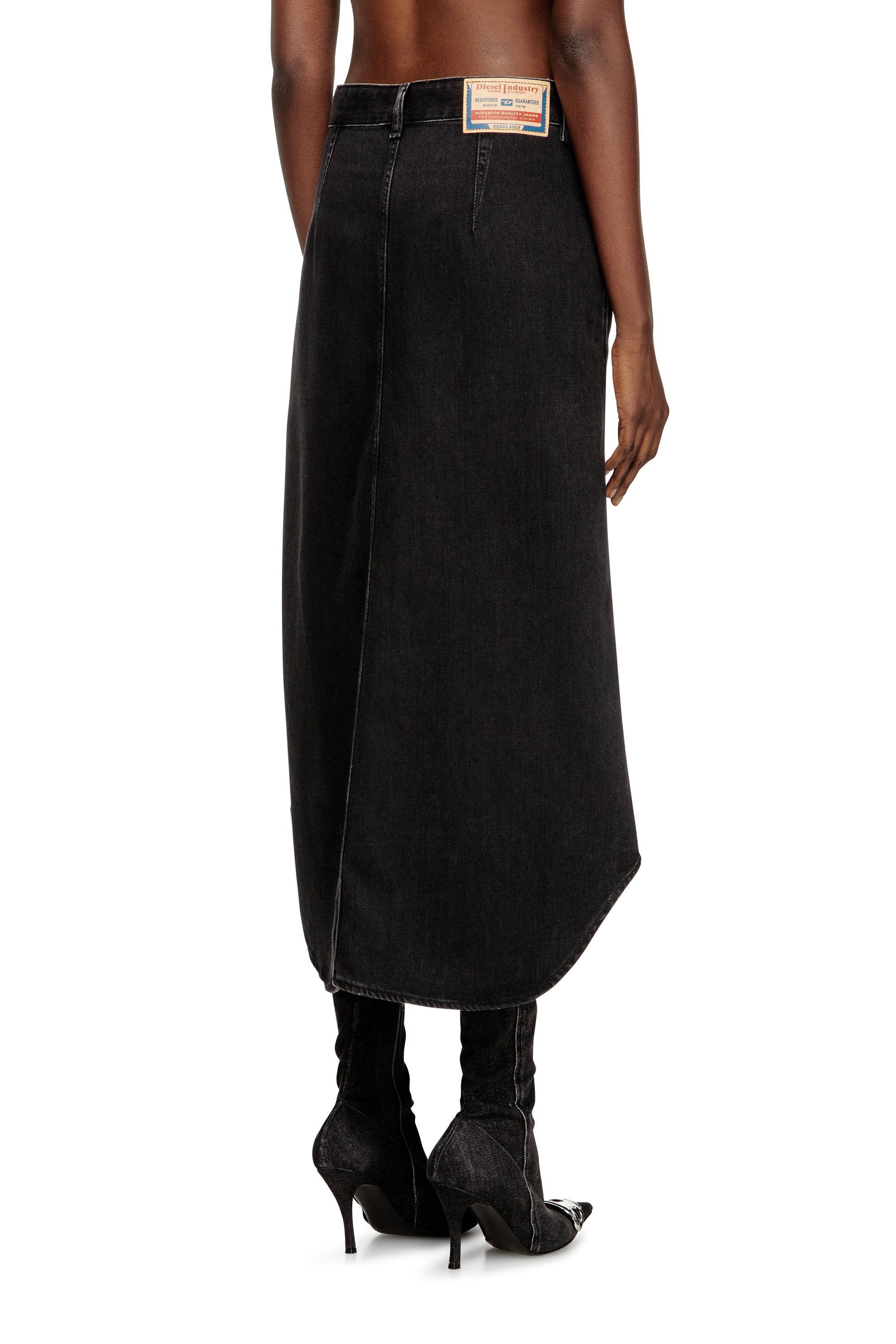 Diesel - DE-ARD-LONG, Jupe midi en denim Femme in Noir - 3