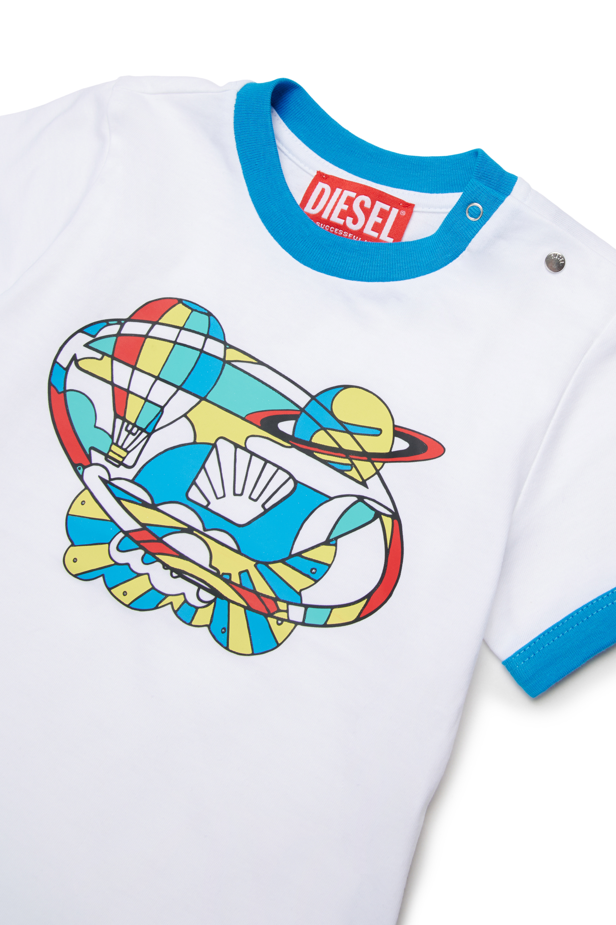 Diesel - TWIRB, T-shirt &agrave; imprim&eacute; optique avec anneau Homme in Blanc - 3