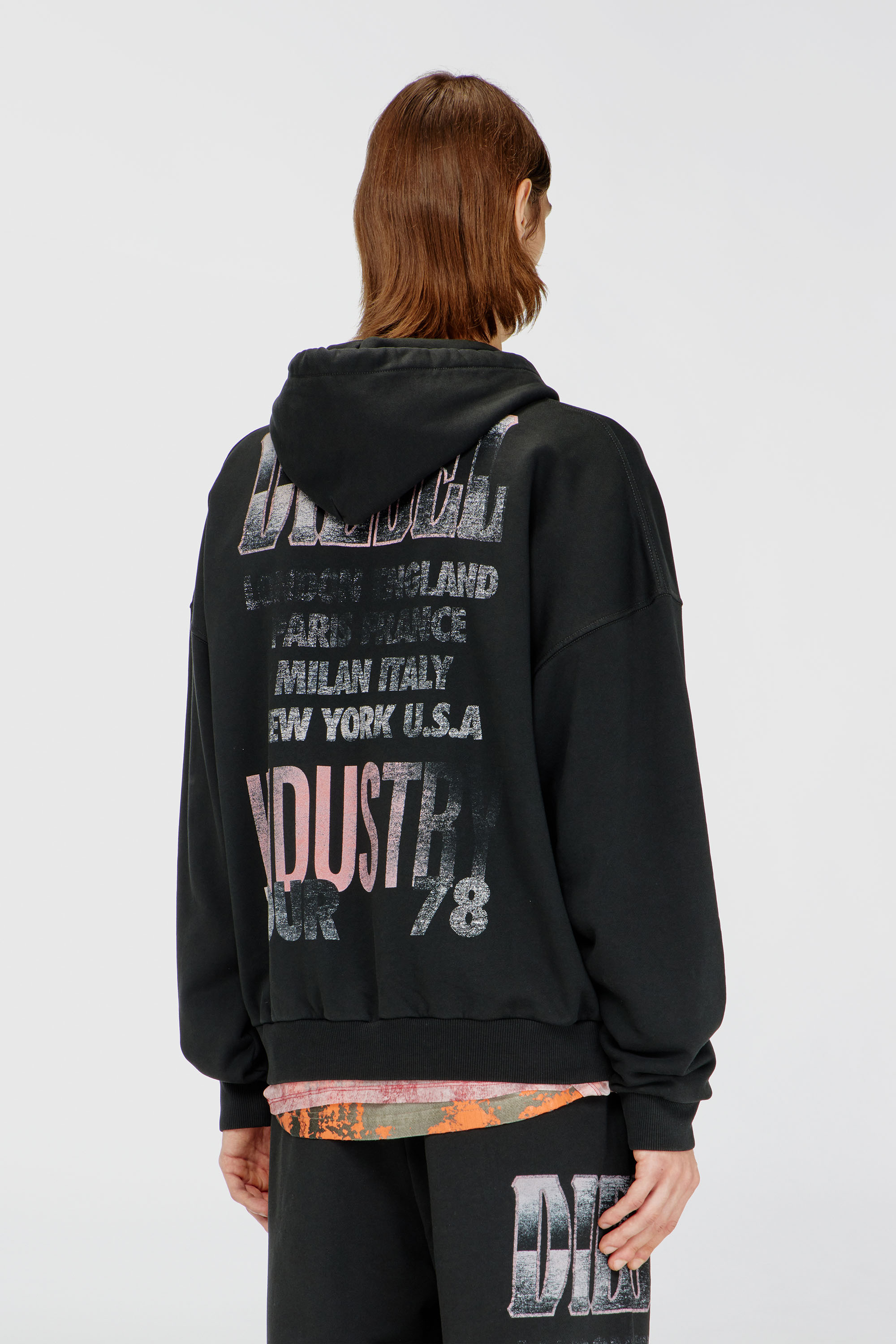 Diesel - S-WILL-ZIP, Sweat &agrave; capuche zipp&eacute; avec motifs concert Homme in ToBeDefined - 4